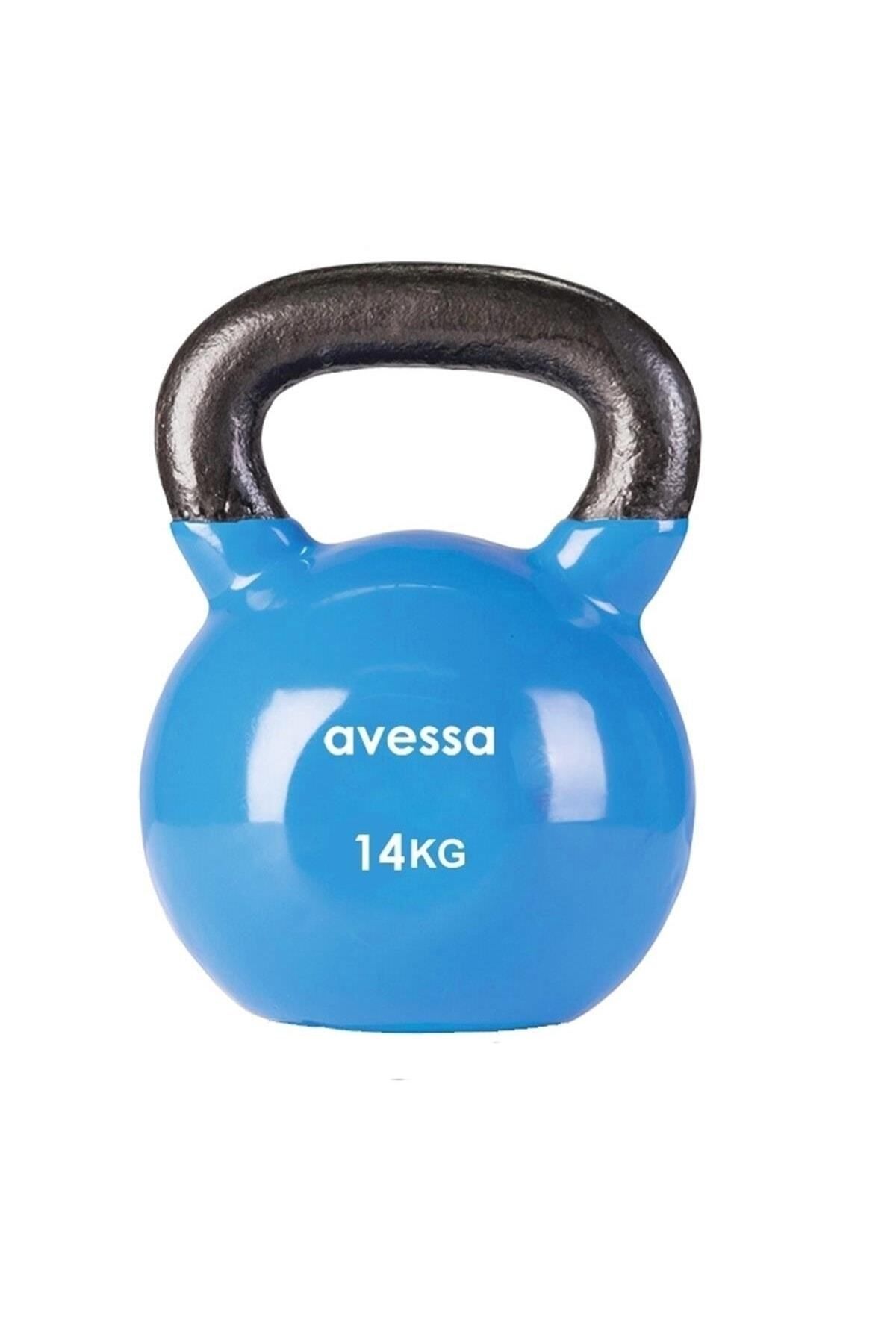 MEDITERIAN Vinyl 14 Kg Kettlebell Çaydanlık Dambıl 14 kg Mavi 14 Kg Kettlebell (Çaydanlık)