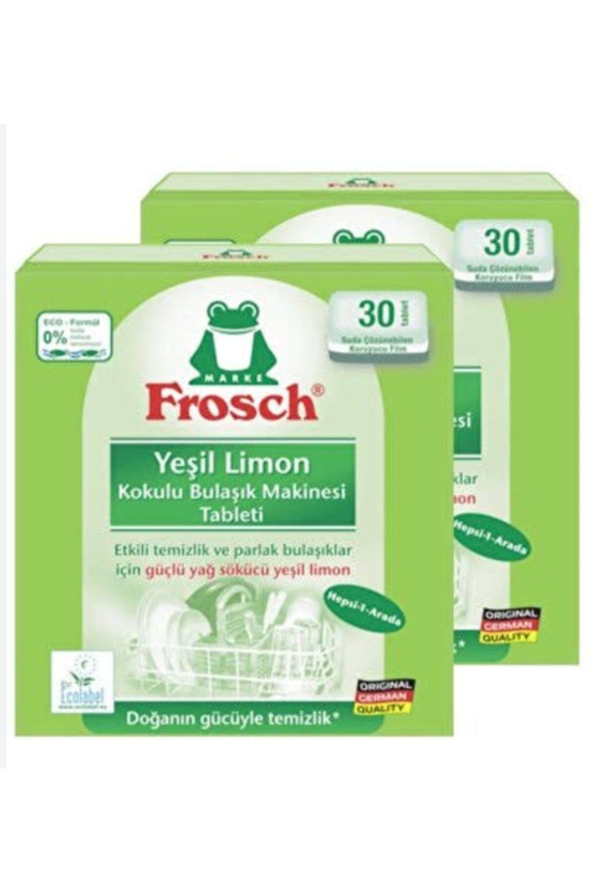 Frosch Yeşil Limonlu Bulaşık Deterjanı Tablet 30 Lu ( 2 KUTU)