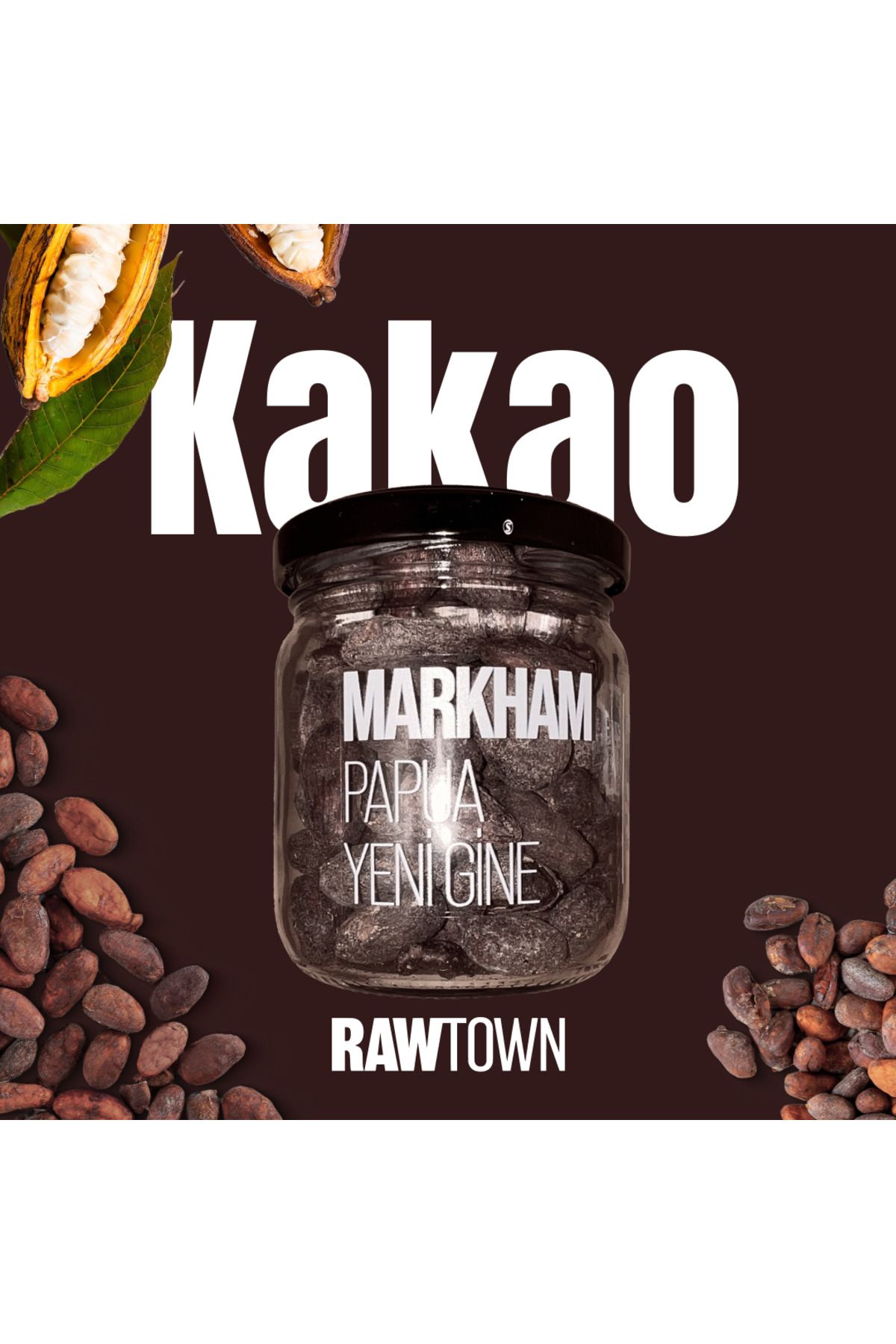 RAWTOWN Papua Yeni Gine Markham Kakao Çekirdeği 100g