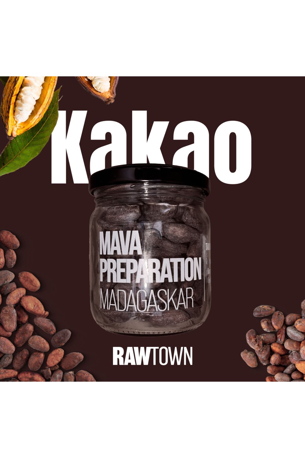 RAWTOWN Madagaskar Mava Preparation Kakao Çekirdeği 100g