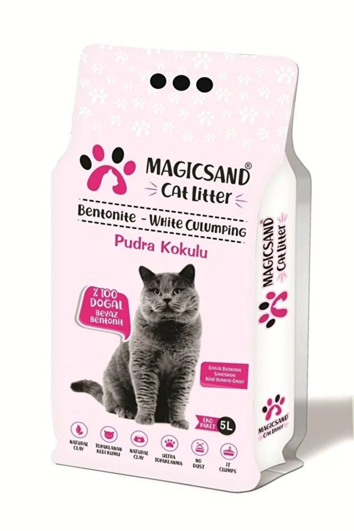Magic Sand Magic Sand Cat Litter Pudralı Ince Taneli Kedi Kumu 5 Lt.