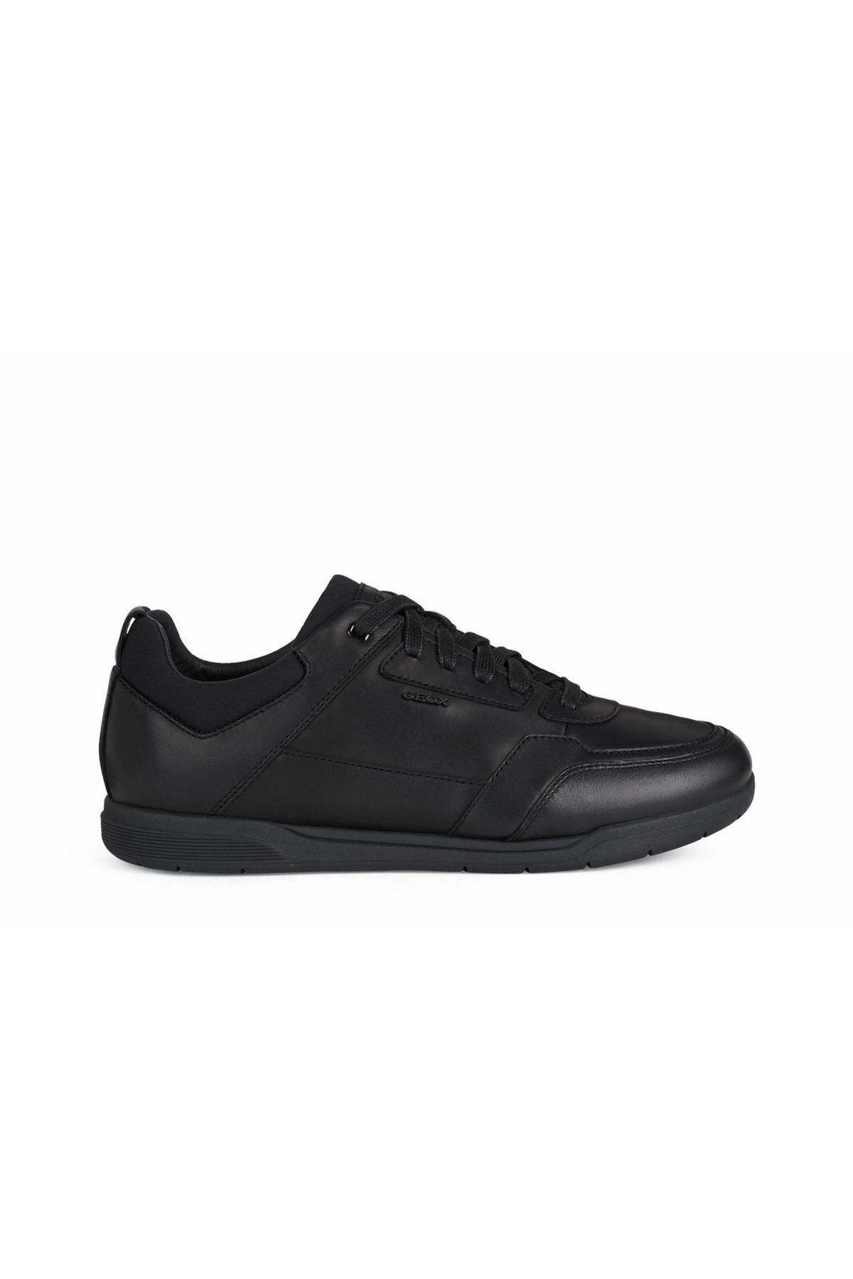 Geox Erkek Siyah Spherica Ec3 Bağcıklı Deri Casual Sneaker