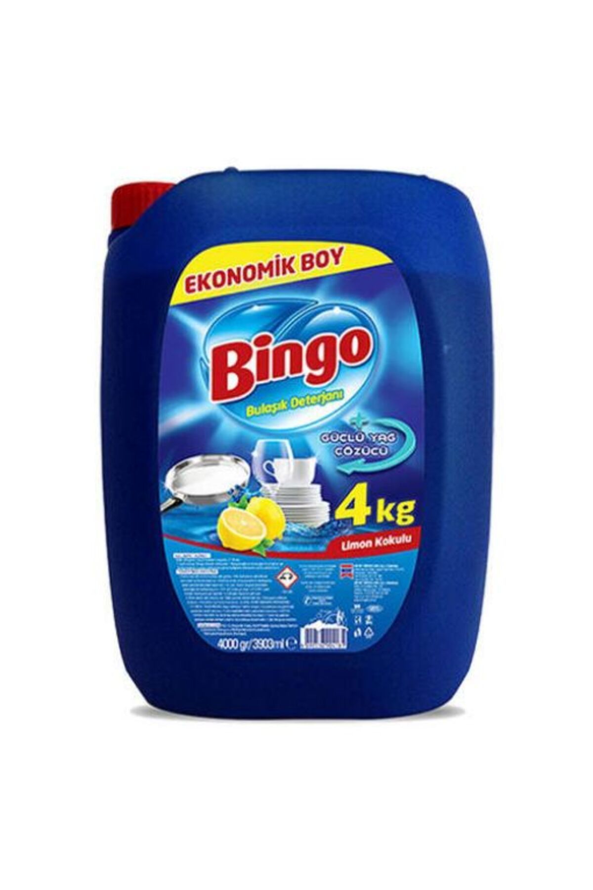 Bingo 4'lü Bingo Sıvı Bulaşık Deterjanı Limonlu 4 Kg.