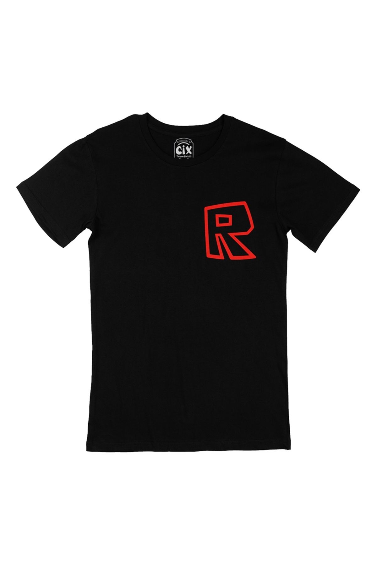 Cix Roblox R Cep Logo Tasarımlı Siyah Tişört