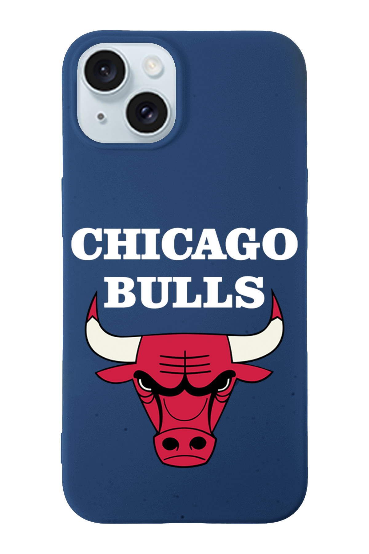 PrintiFy Phone 15 Uyumlu Chicago Bulls Tasarımlı İçi Kadife Lansman Silikon Kılıf - Lacivert