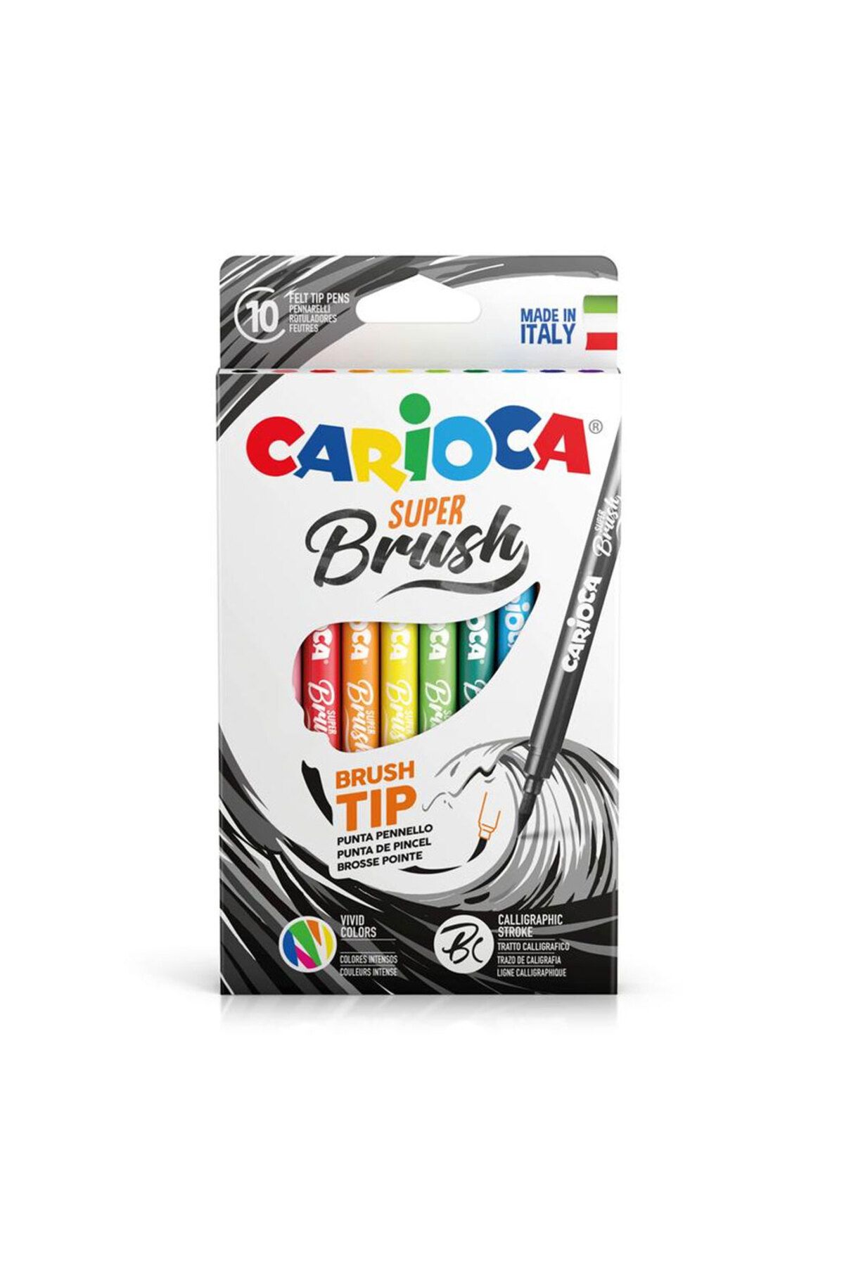 Carioca Süper Brush Fırça Uçlu Keçeli Boya Kalemi 10'lu