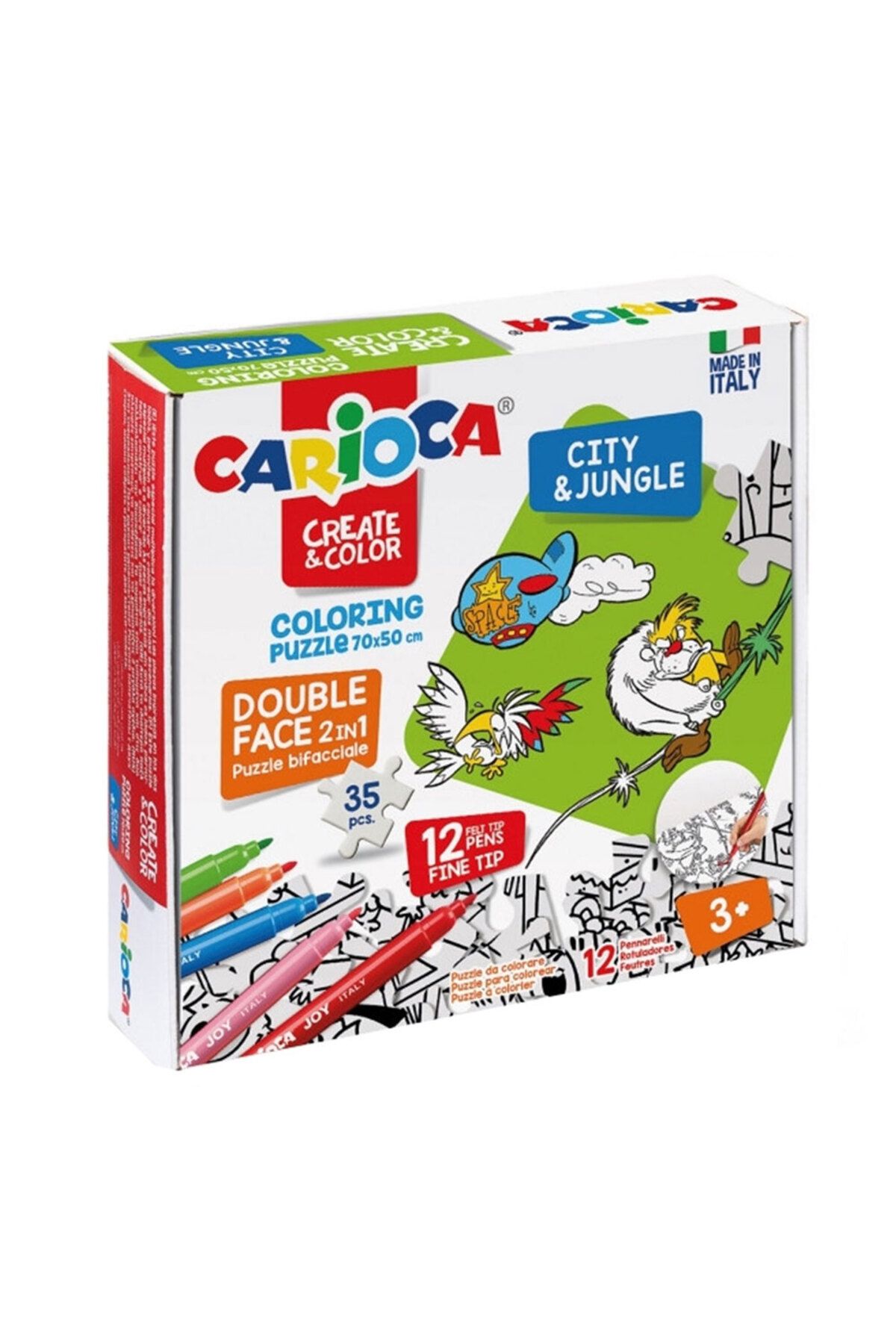 Carioca Boyanabilir Puzzle Cıty Jungle 35 Parça 12li Keçeli 4304