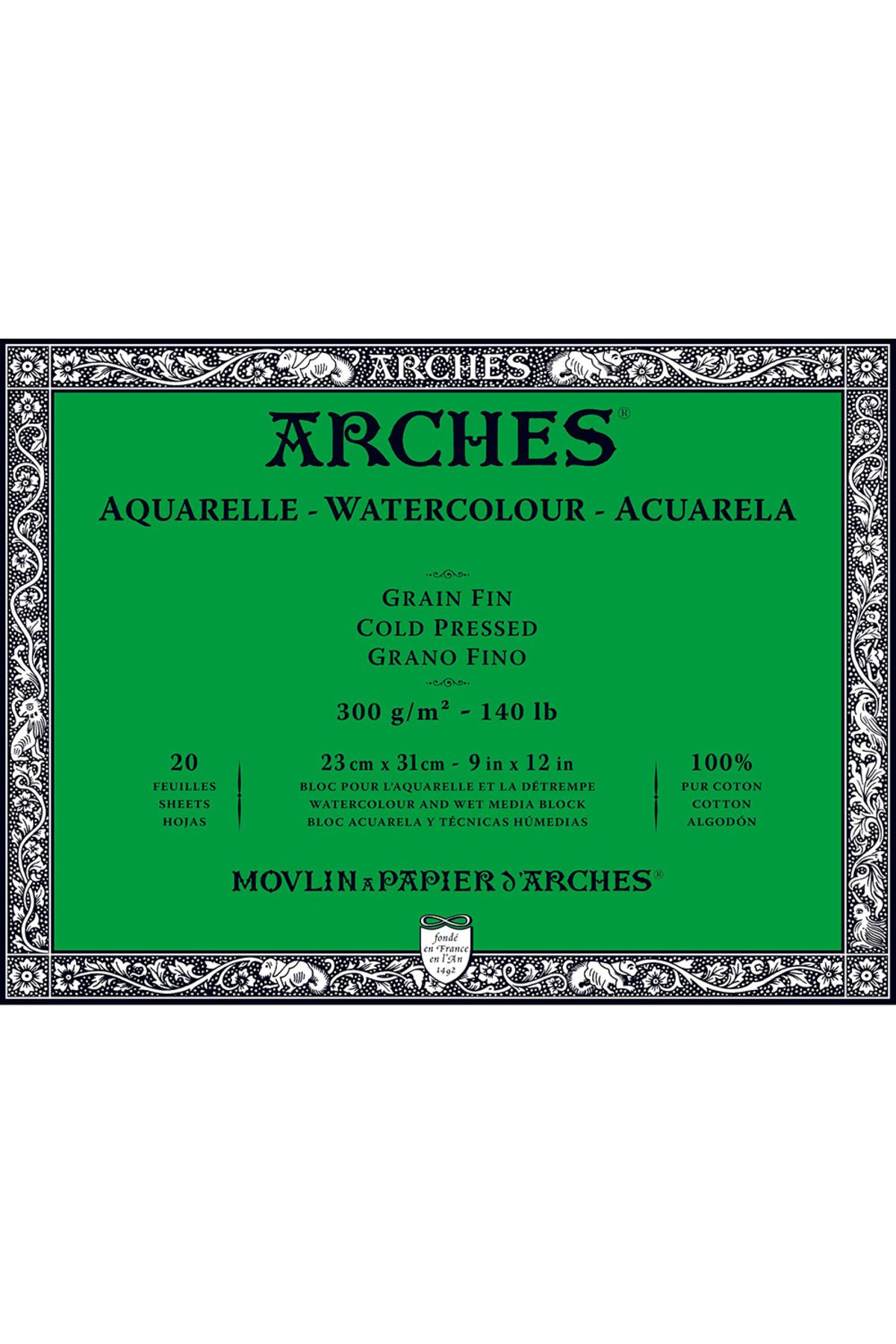 Arches Watercolour Block Cold Pressed 300gr 23x31cm 20 Sayfa