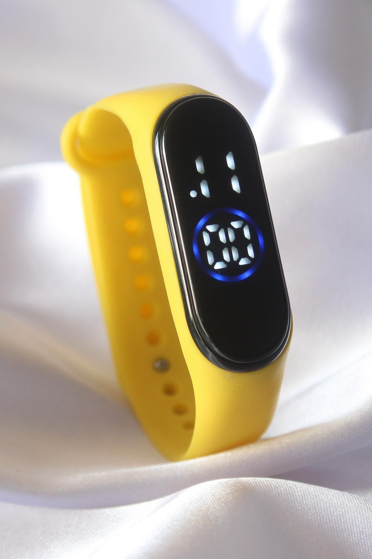 Erbilden Erb Sarı Renk Silikon Kordon Led Dokunmatik Saat