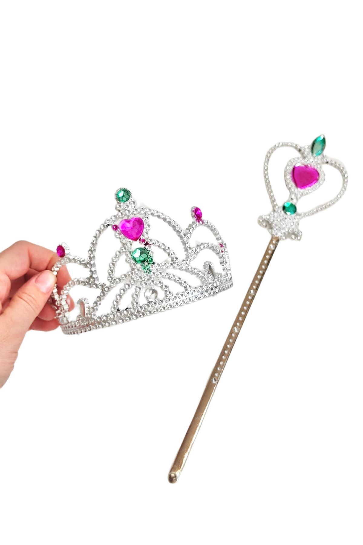 NFzzTakı Kız Çocuk Prenses Kraliçe Tacı ve Prenses Asası 2'li Set 23 Nisan için