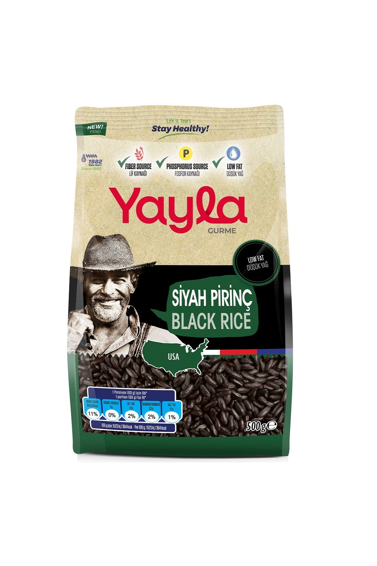 Yayla Gurme Siyah Pirinç Black Rıce 500 gr