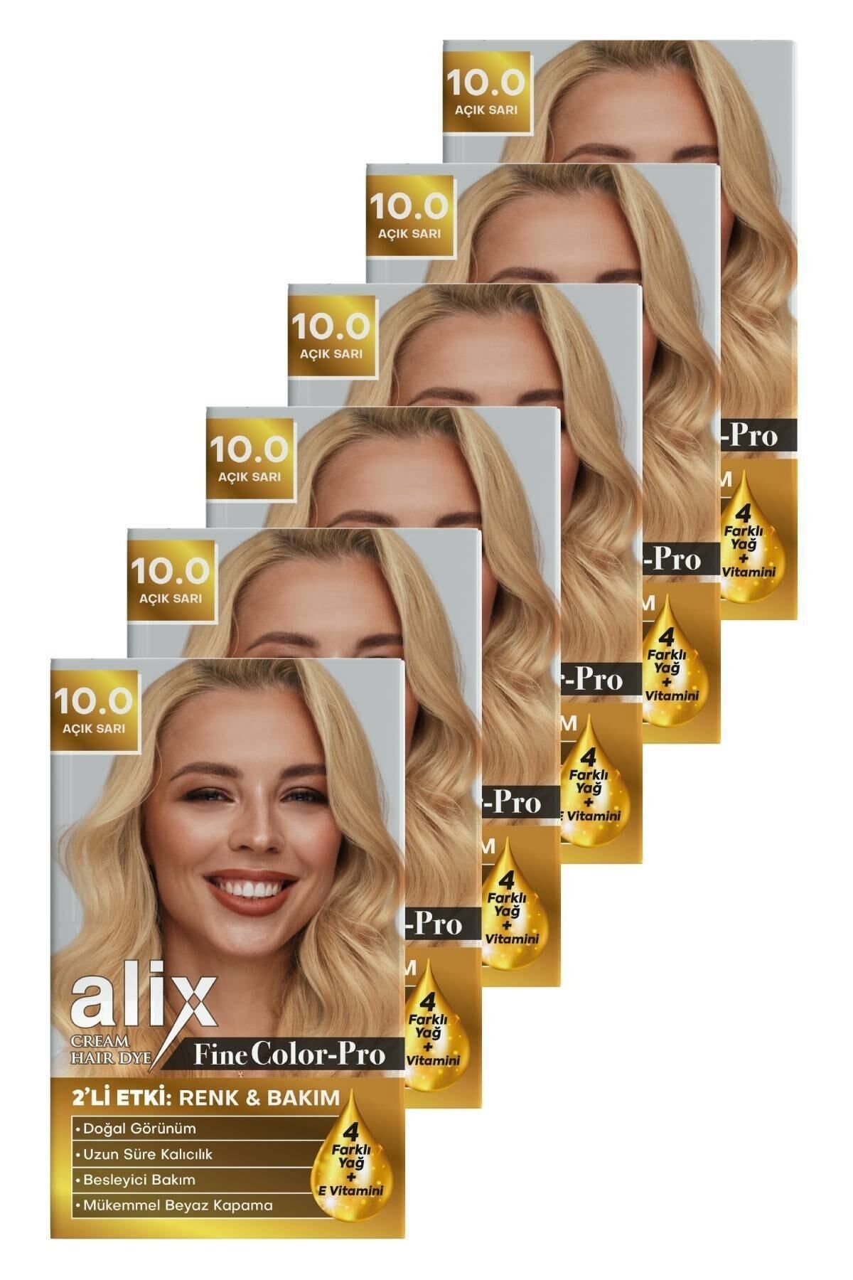 Alix Saç Boyası Kiti 10.0 Açık Sarı 50 Ml (6 Adet)