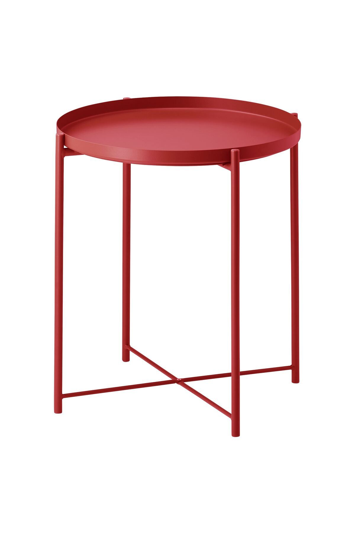 IKEA tepsili sehpa, kırmızı, 45x53 cm