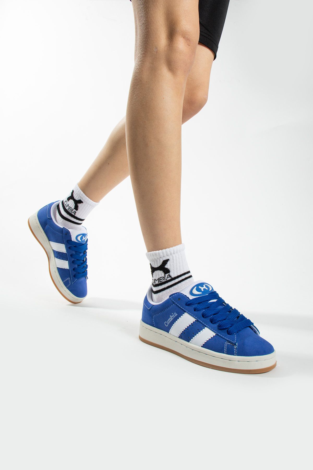 İnan Ayakkabı Kadın Mavi/beyaz Günlük Spor Ayakkabı (ortopedik Iç Taban ) 3 Cm Yükseklik