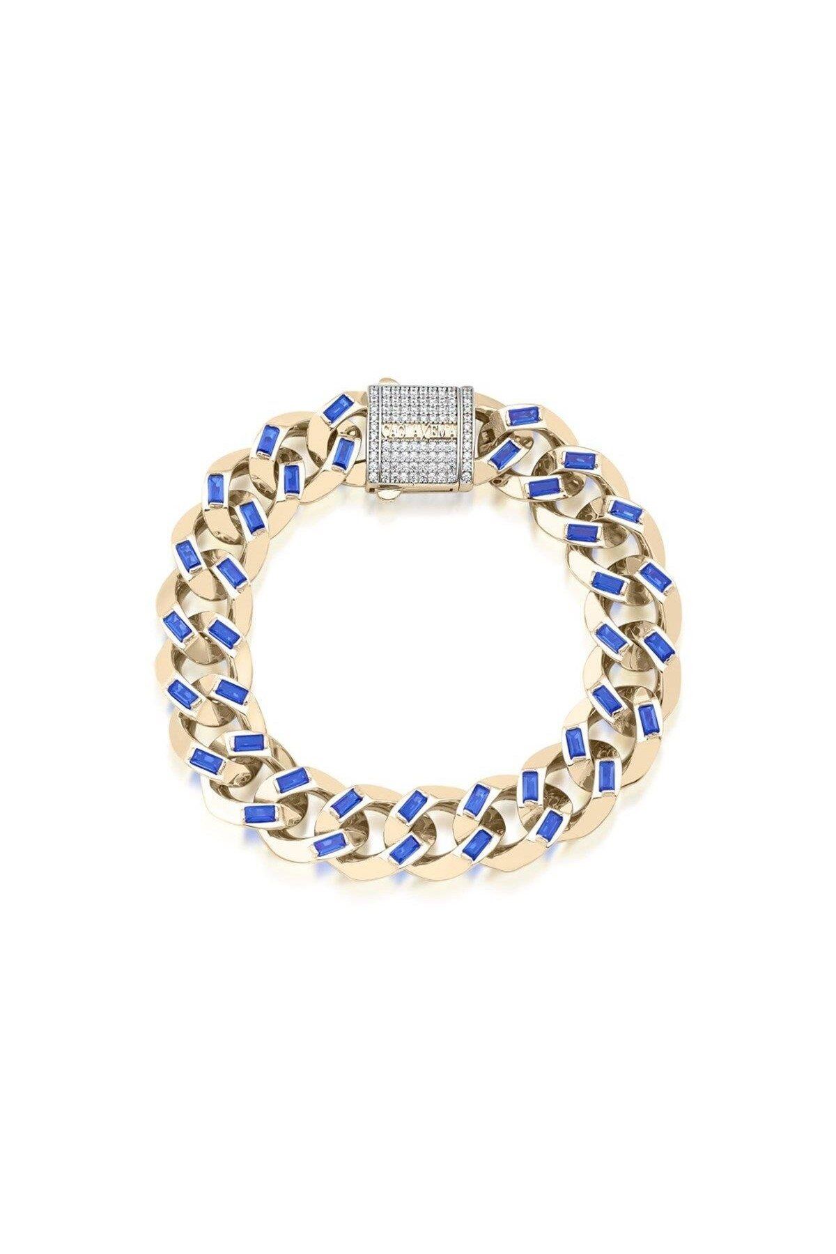 Ema Jewellery Altın Mavi Taşlı Bileklik