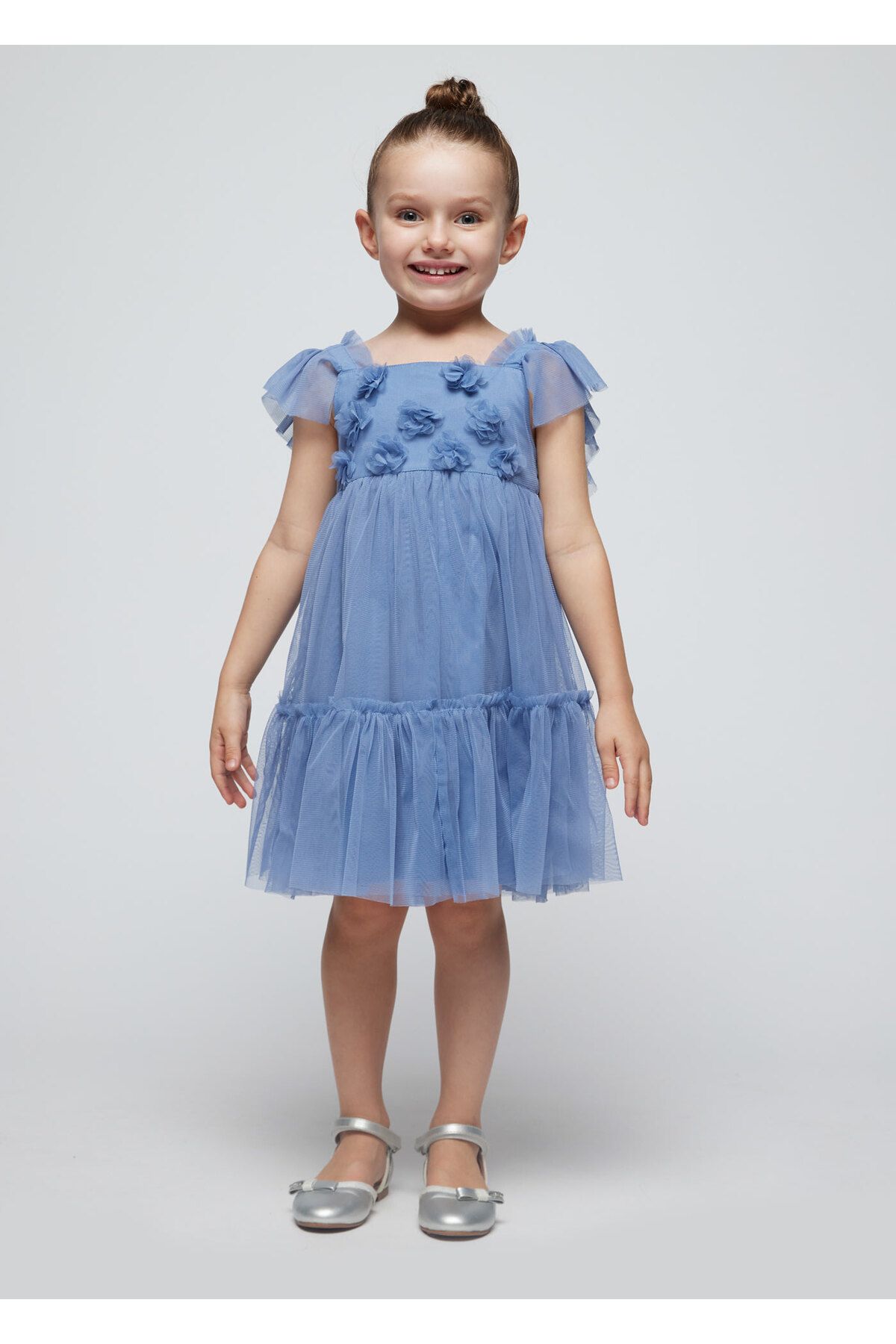 Mayoral Kız Çocuk Tül Elbise-Mavi