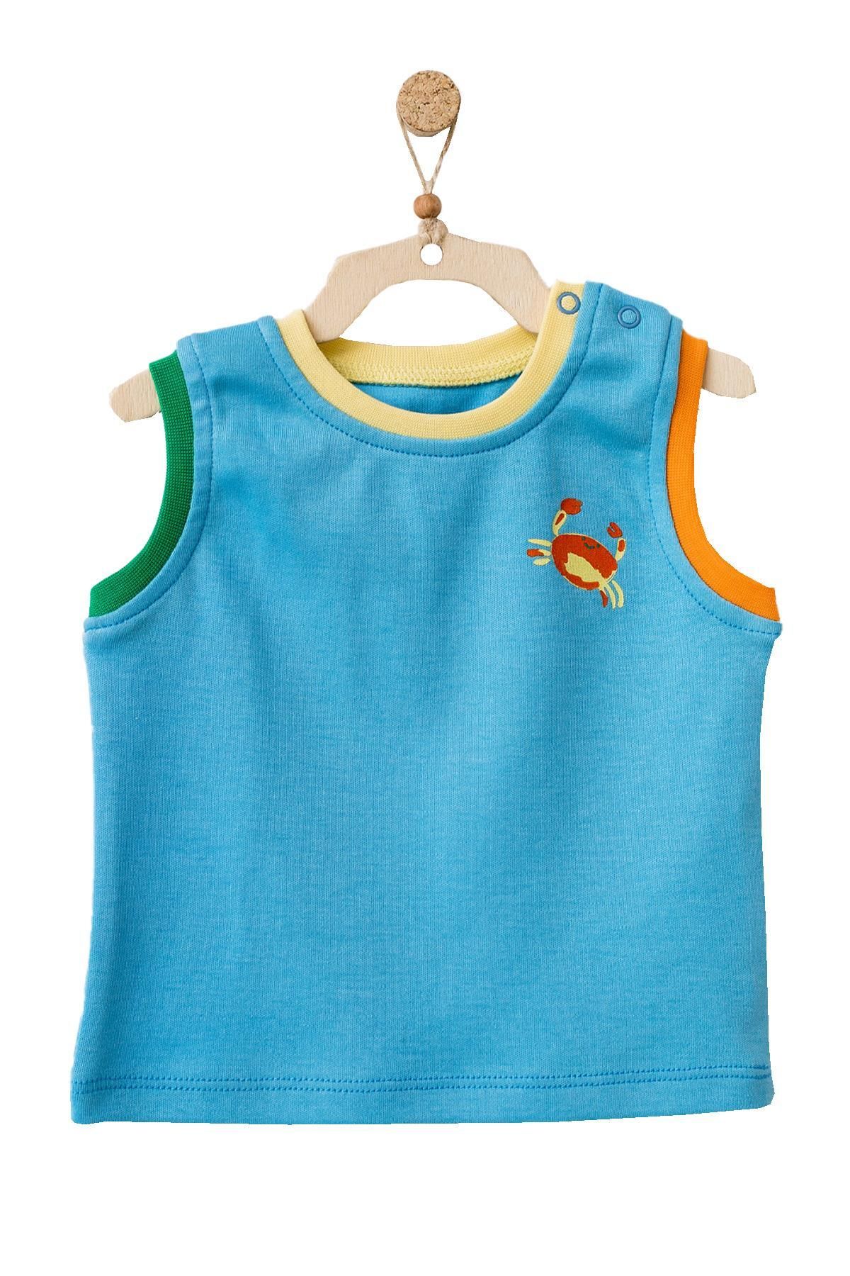 Andy Wawa Erkek Bebek Deniz Temalı Mavi Tişört Ac21872r