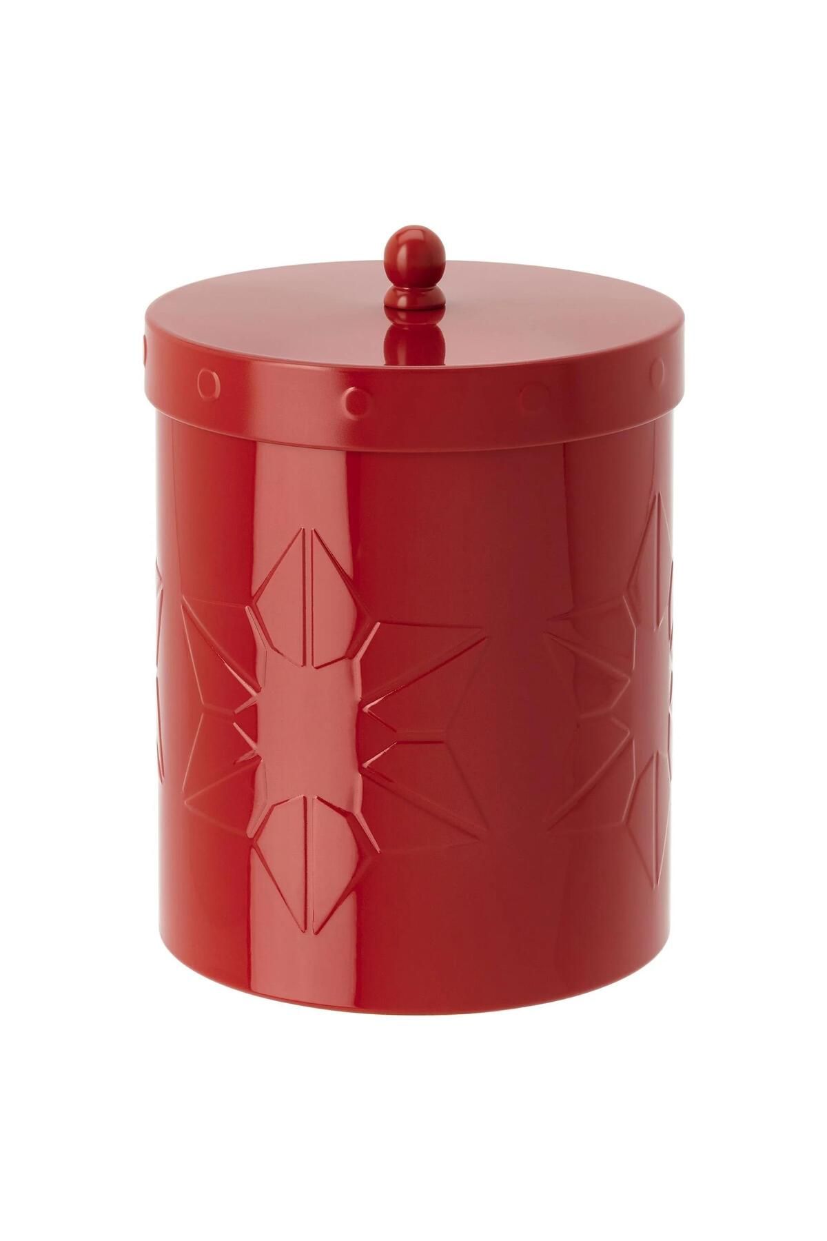 IKEA Yıldız Model Kapaklı Kahve-Çay Kutusu MeridyenDukkan Kırmızı 12 Cm Gıda Kutu