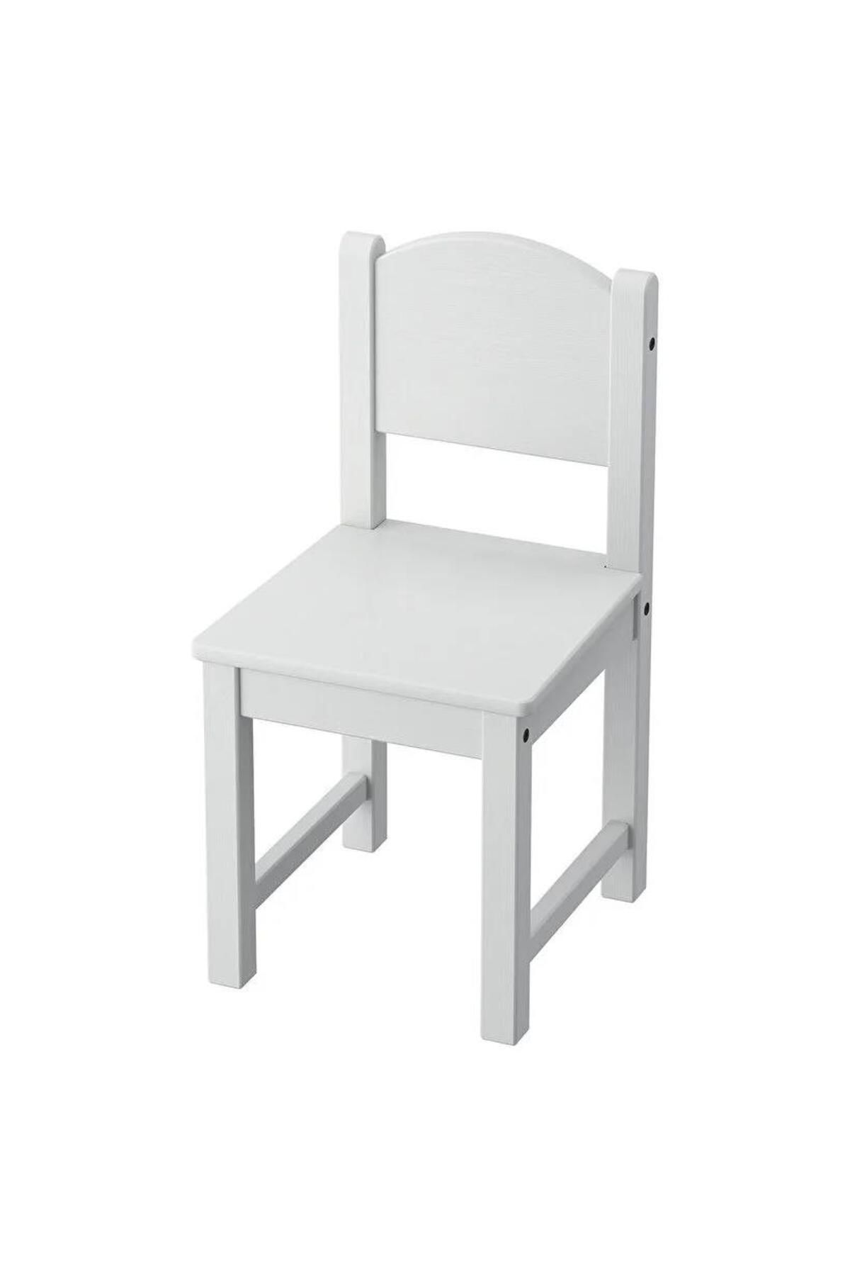 IKEA Gri Sundvik Ahşap Çocuk Sandalyesi Gri 1 Adet Ahşap Sabit Modern Sabit