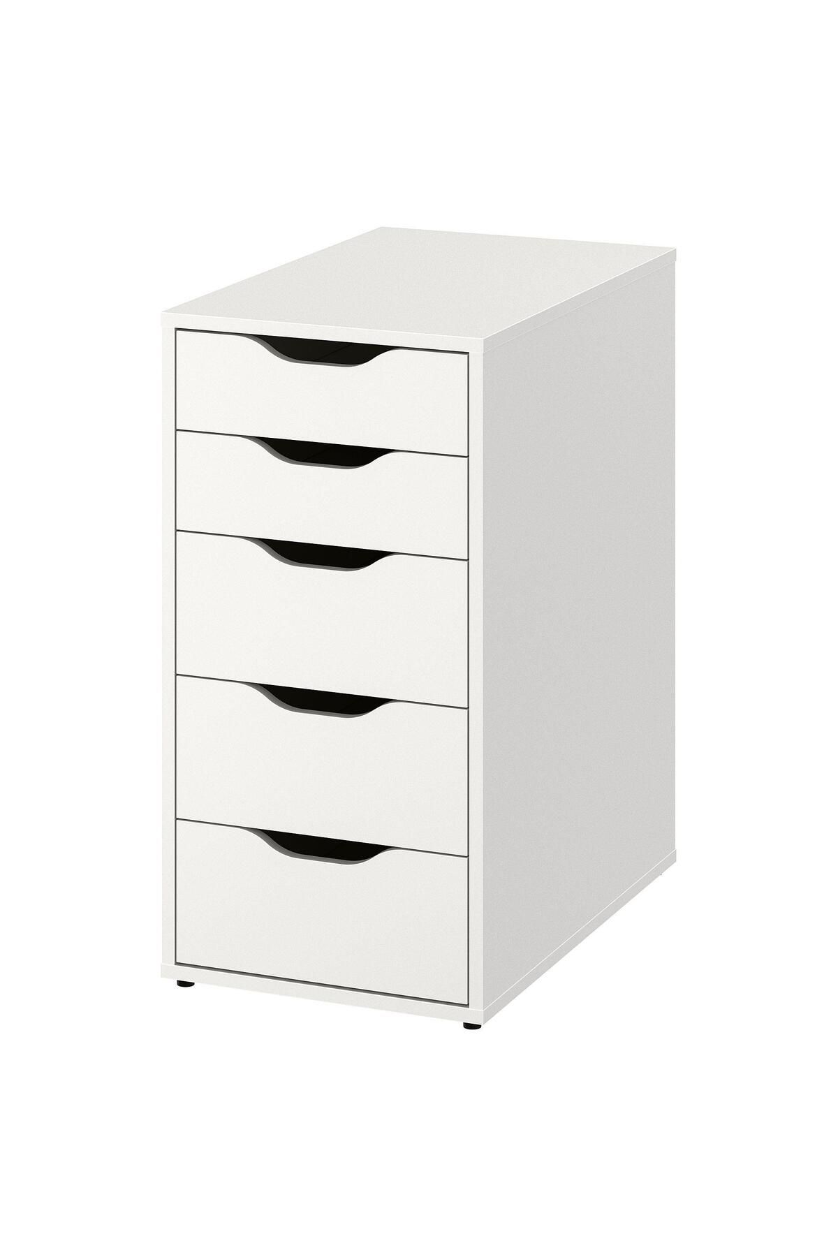 IKEA 5 Çekmeceli Ofis-makyaj-eşya Düzenleyici Meridyendukkan Keson,keson Beyaz Renk 36x70 Cm Ebat