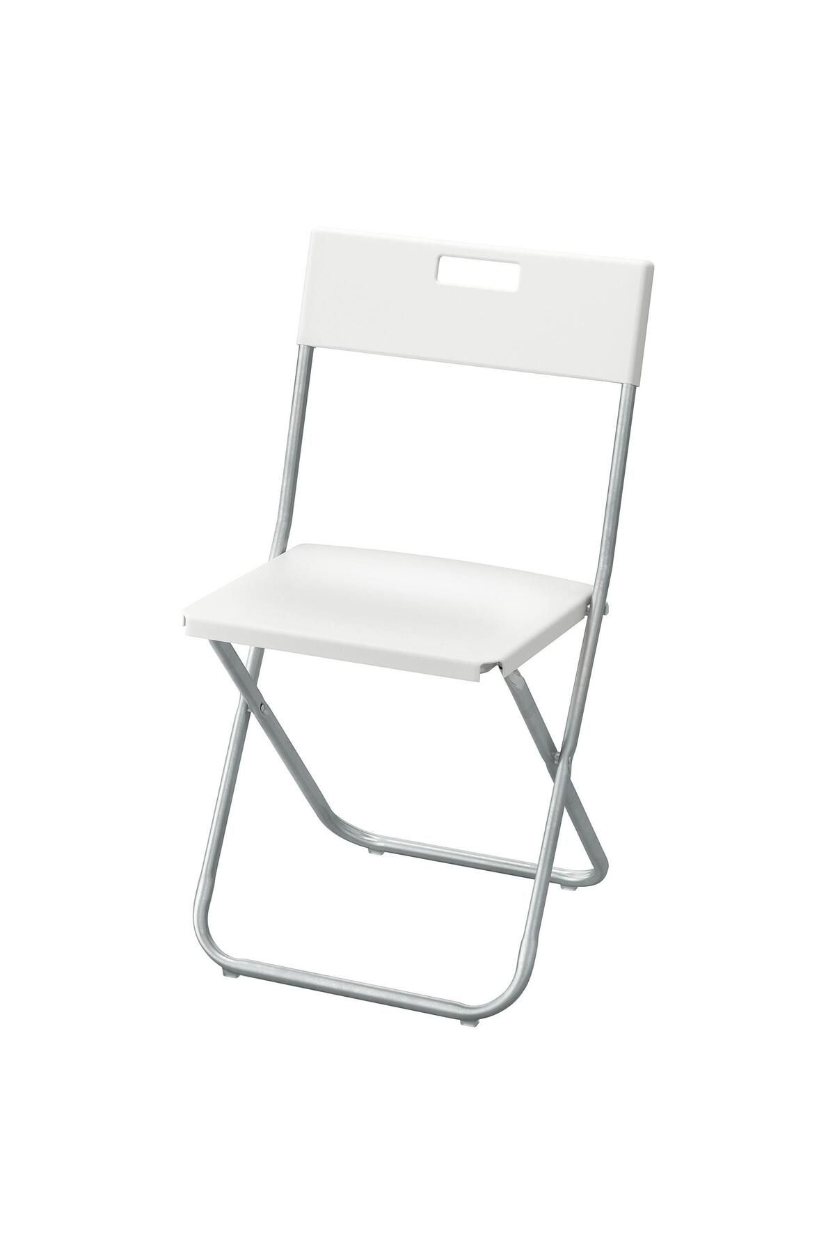 IKEA Katlanır Sandalye, Beyaz Renk Meridyendukkan Galvanizli Çelik Mutfak-balkon Sandalyesi