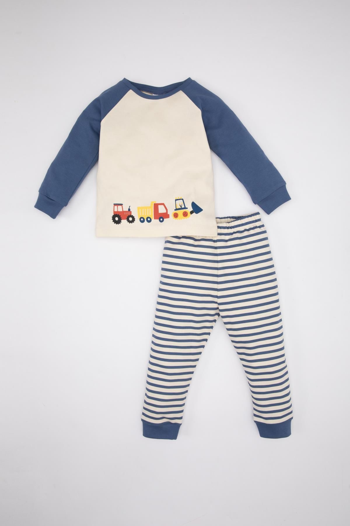 Defacto Erkek Bebek Araç Baskılı Uzun Kollu Pijama Takımı B8778A524SP