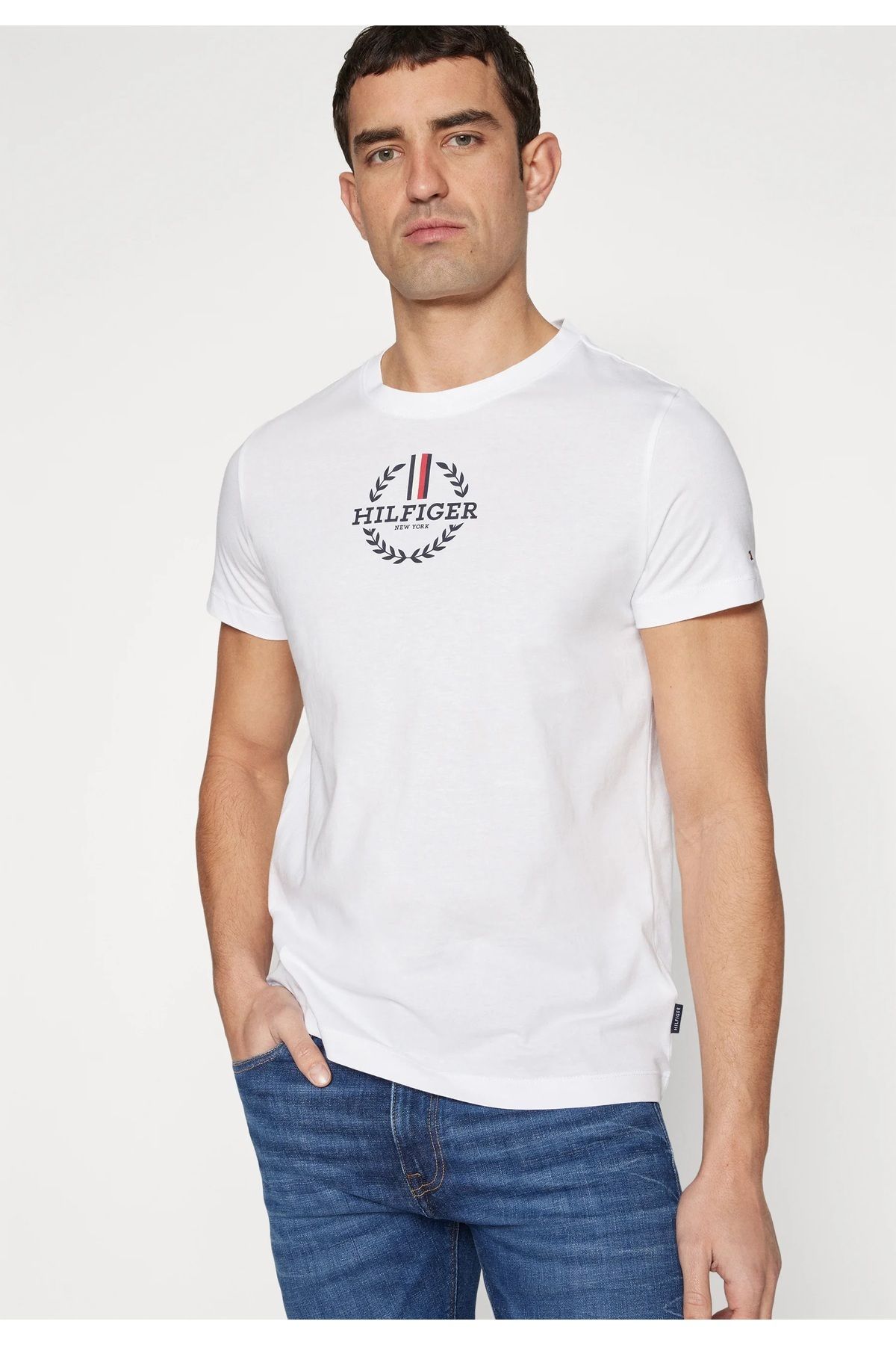 Tommy Hilfiger GLOBAL ÇİZGİLİ TİŞÖRT - Baskılı T-shirt