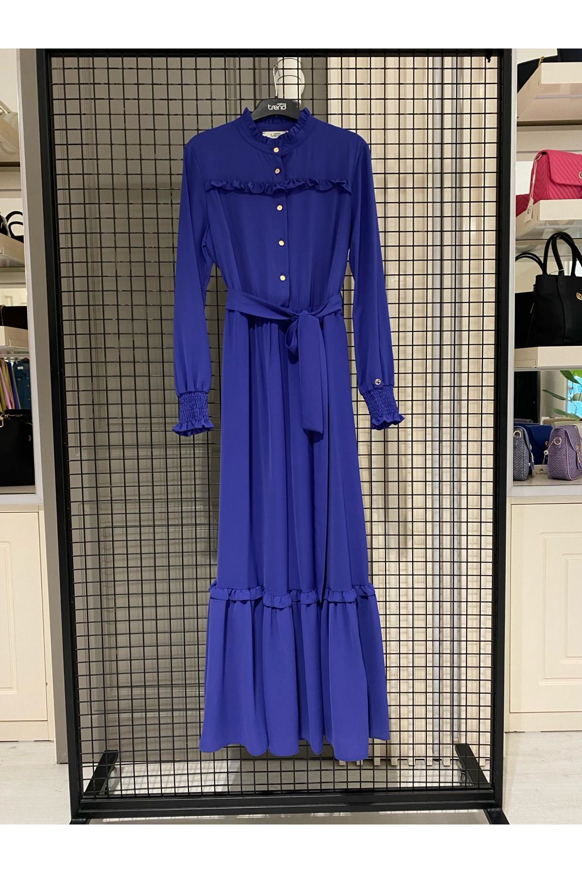 Armine Trend Elbise 2024 İlkbahar-Yaz Yeni Sezon Kadın Elbise/Uzun İpek Krep Kumaş Elbise