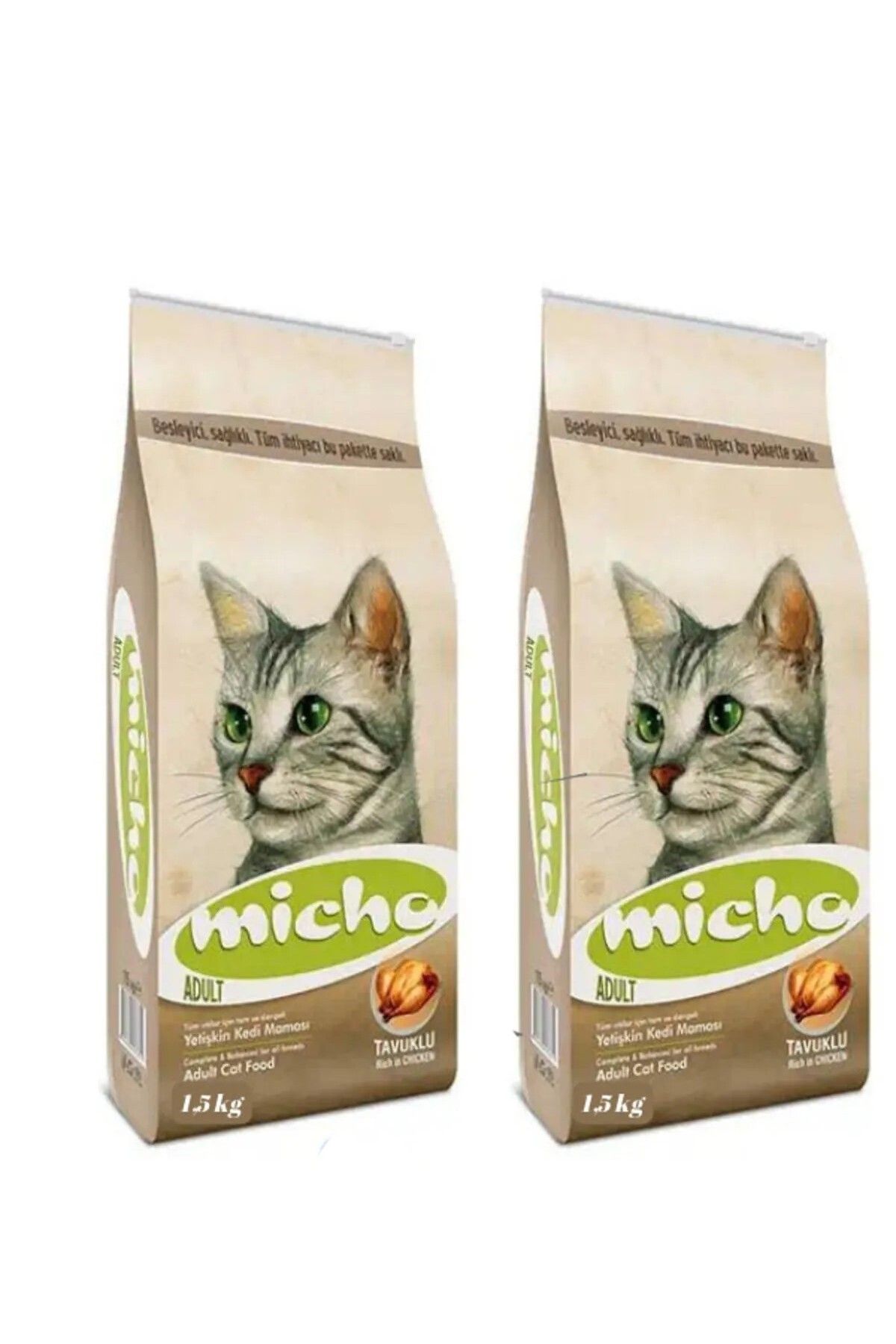 Micho 2 ADET 1,5 KG Micho Adult Cat Tavuklu Yetişkin Kedi Maması