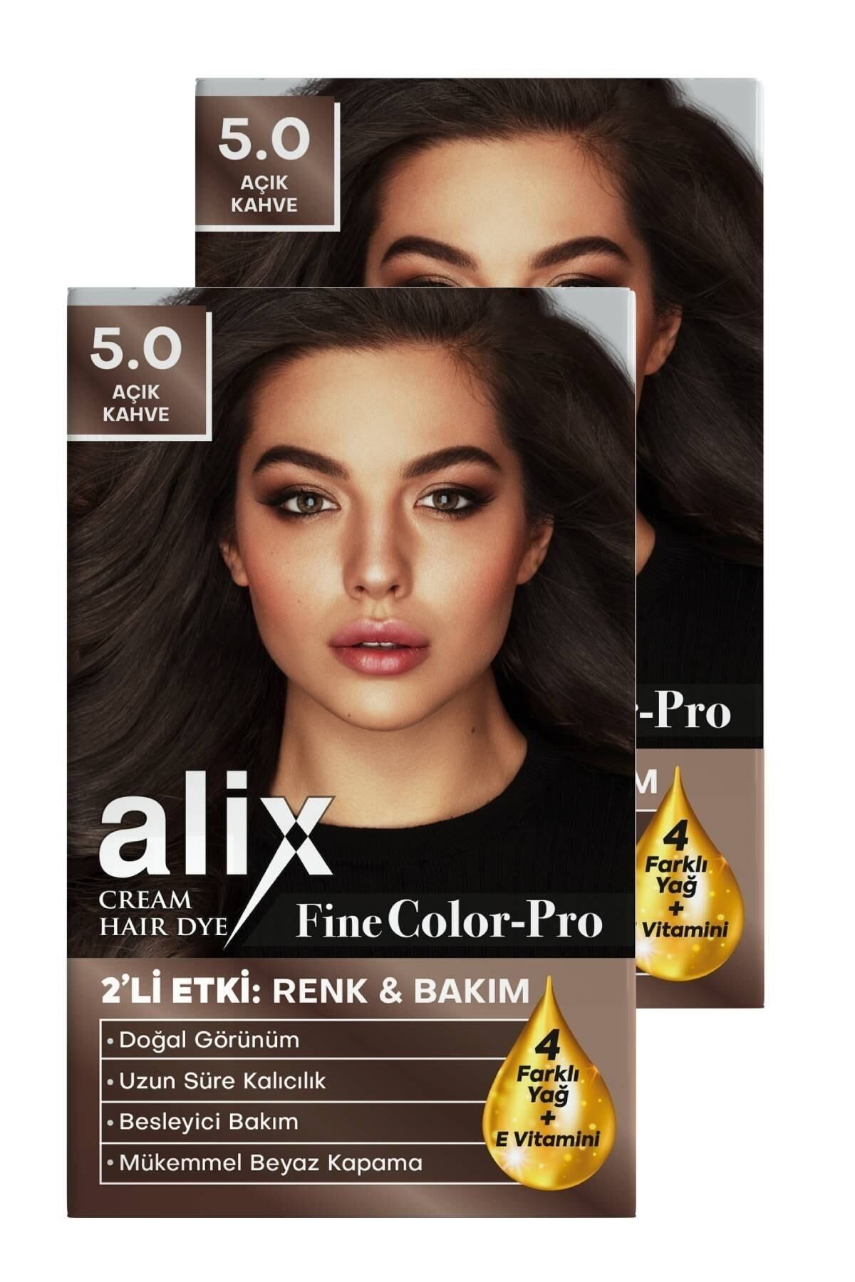 Alix Saç Boyası Kiti 5.0 Açık Kahve 50 Ml (2 Adet)