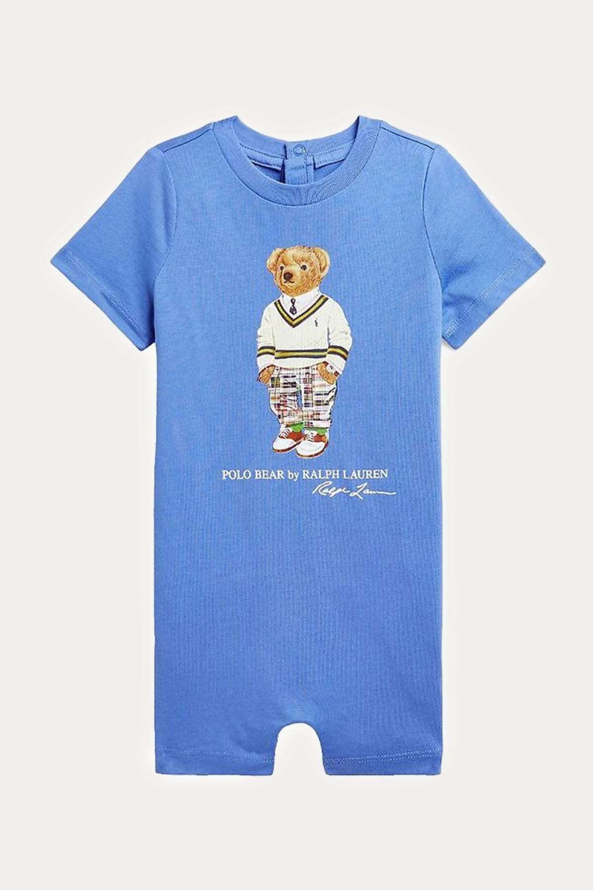 Ralph Lauren 3-9 Aylık Unisex Bebek Polo Bear Tulum 9m / Mavi