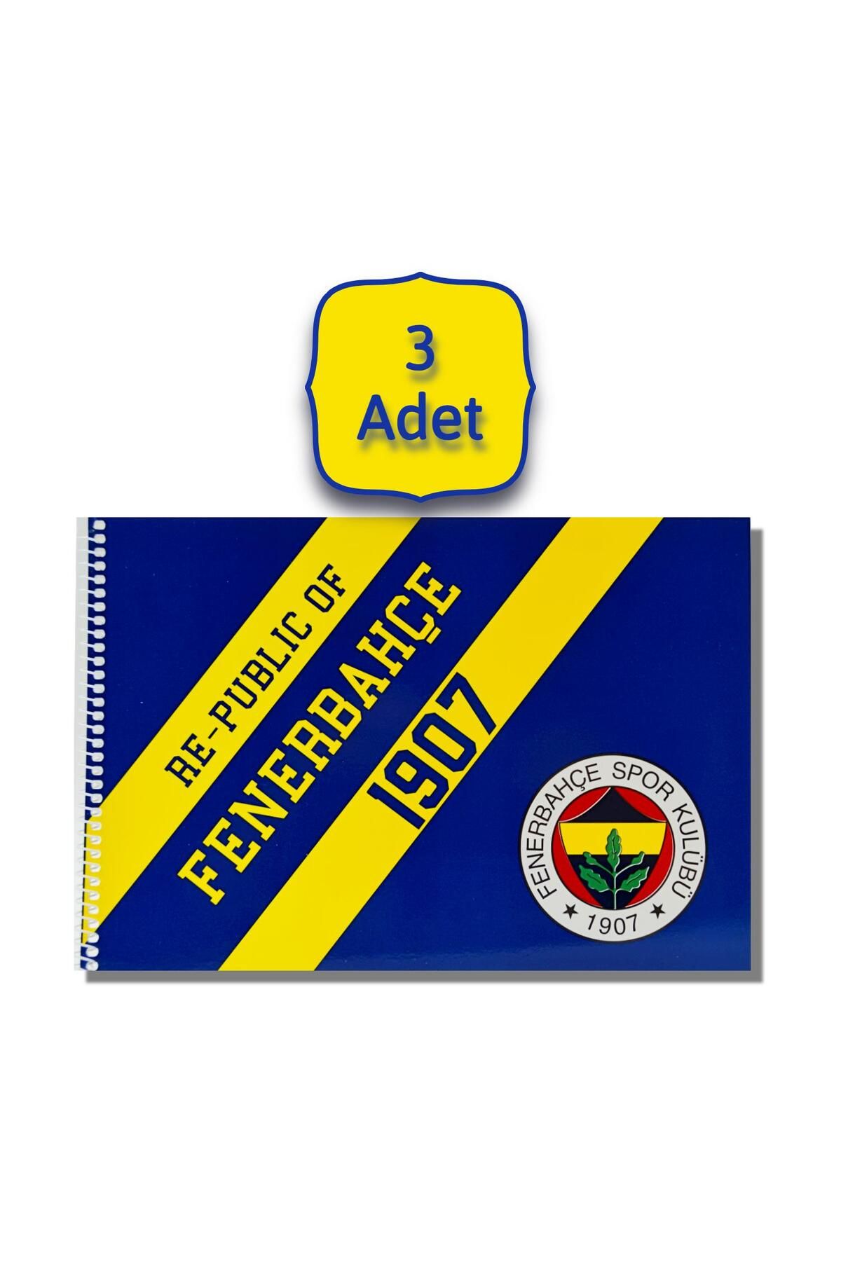 Fenerbahçe 24x34 15 Yaprak Karton Kapak Spiralli Resim Defteri 3 Adet