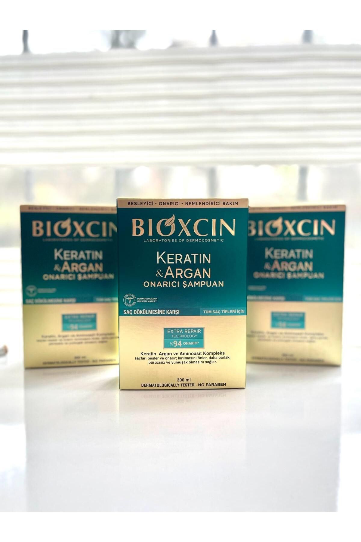Bioxcin Keratin & Argan Onarıcı Şampuan 300 ml 3'LÜ SET