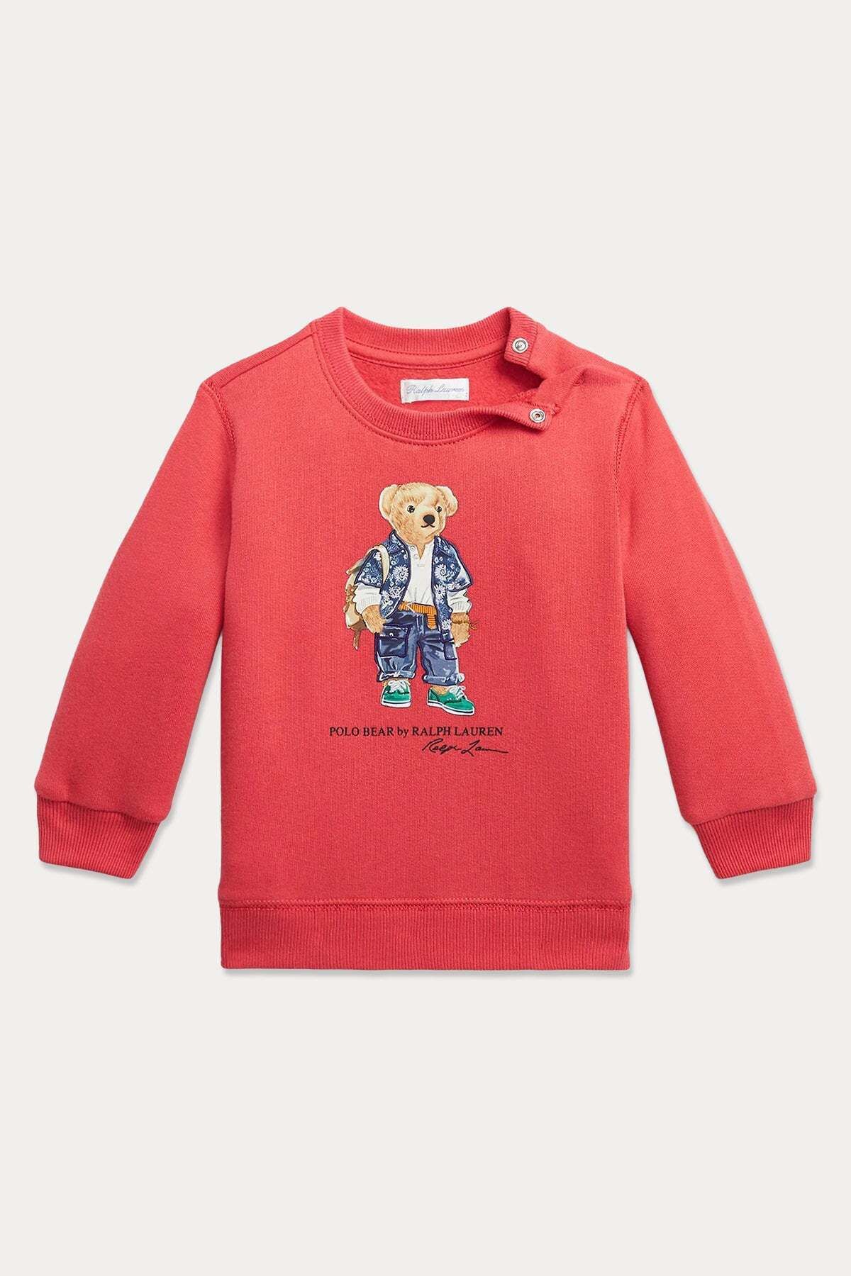 Ralph Lauren 12-18 Aylık Unisex Bebek Polo Bear Sweatshirt 12m / Kırmızı