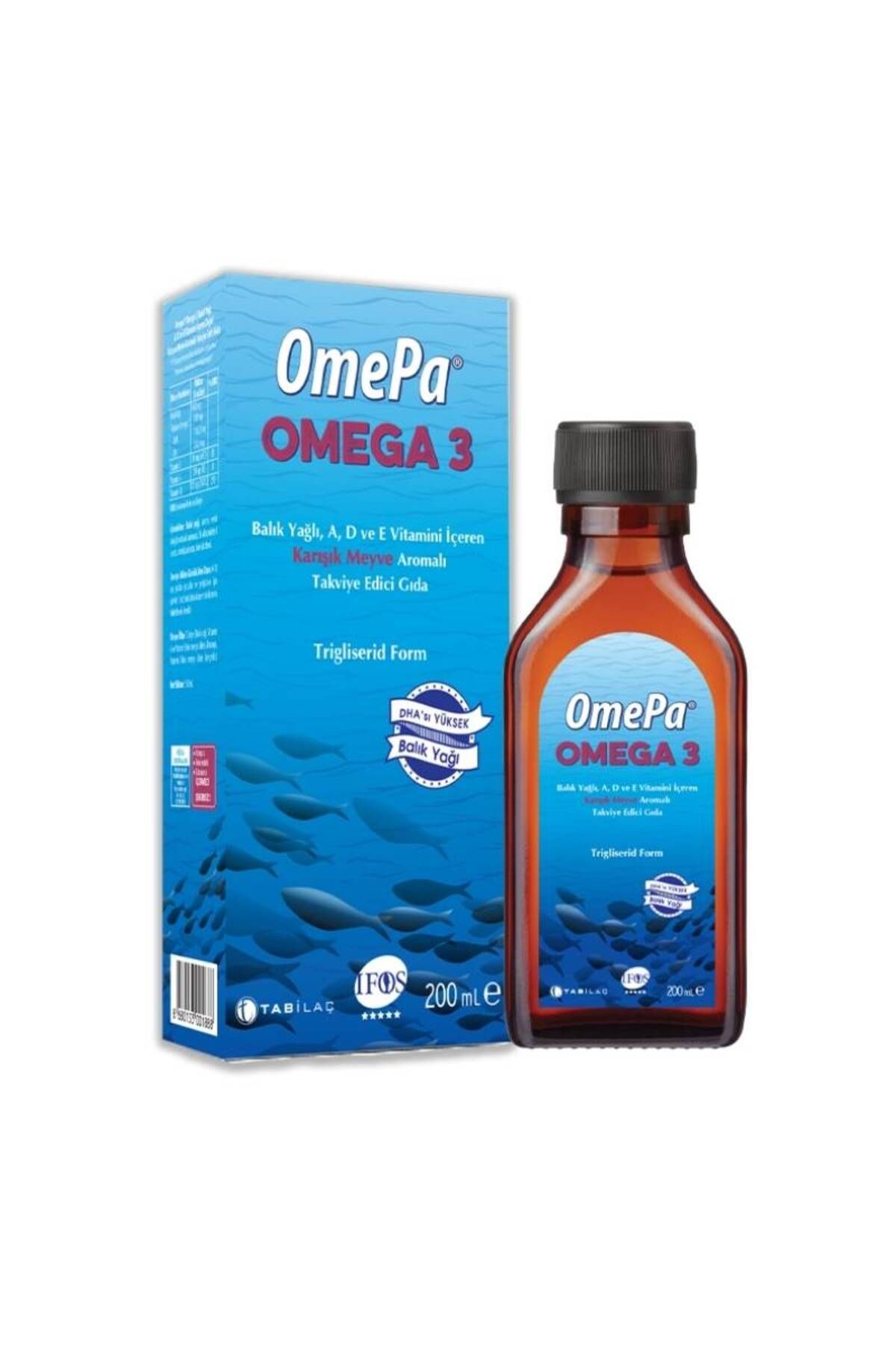 Tab Omepa Omega 3 Balık Yağı Karışık Meyve Aromalı Takviye Edici Gıda 200ml