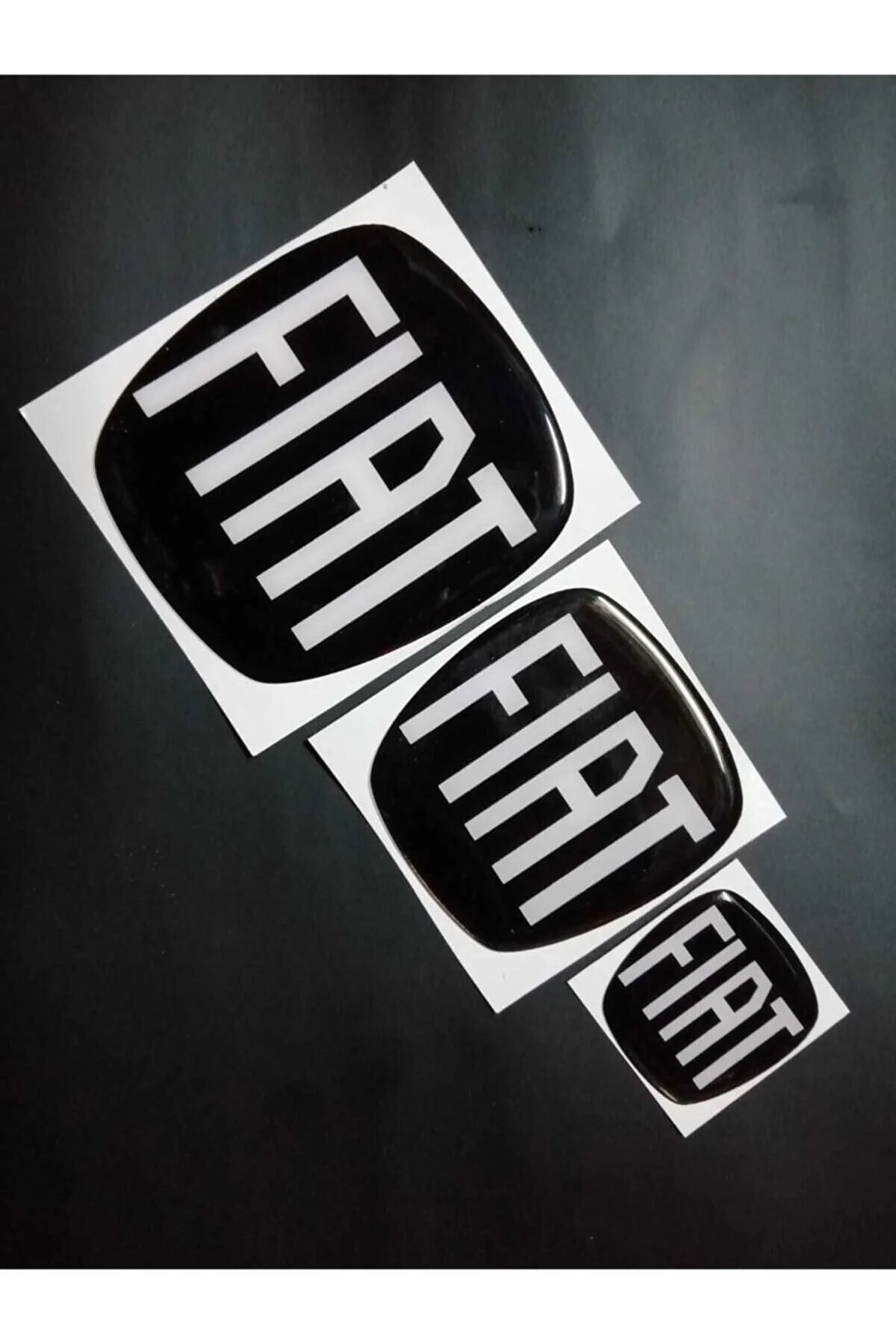 GARDENAUTO Fiat Linea Siyah Logo Set (3'lü) Ön Arka Direksiyon