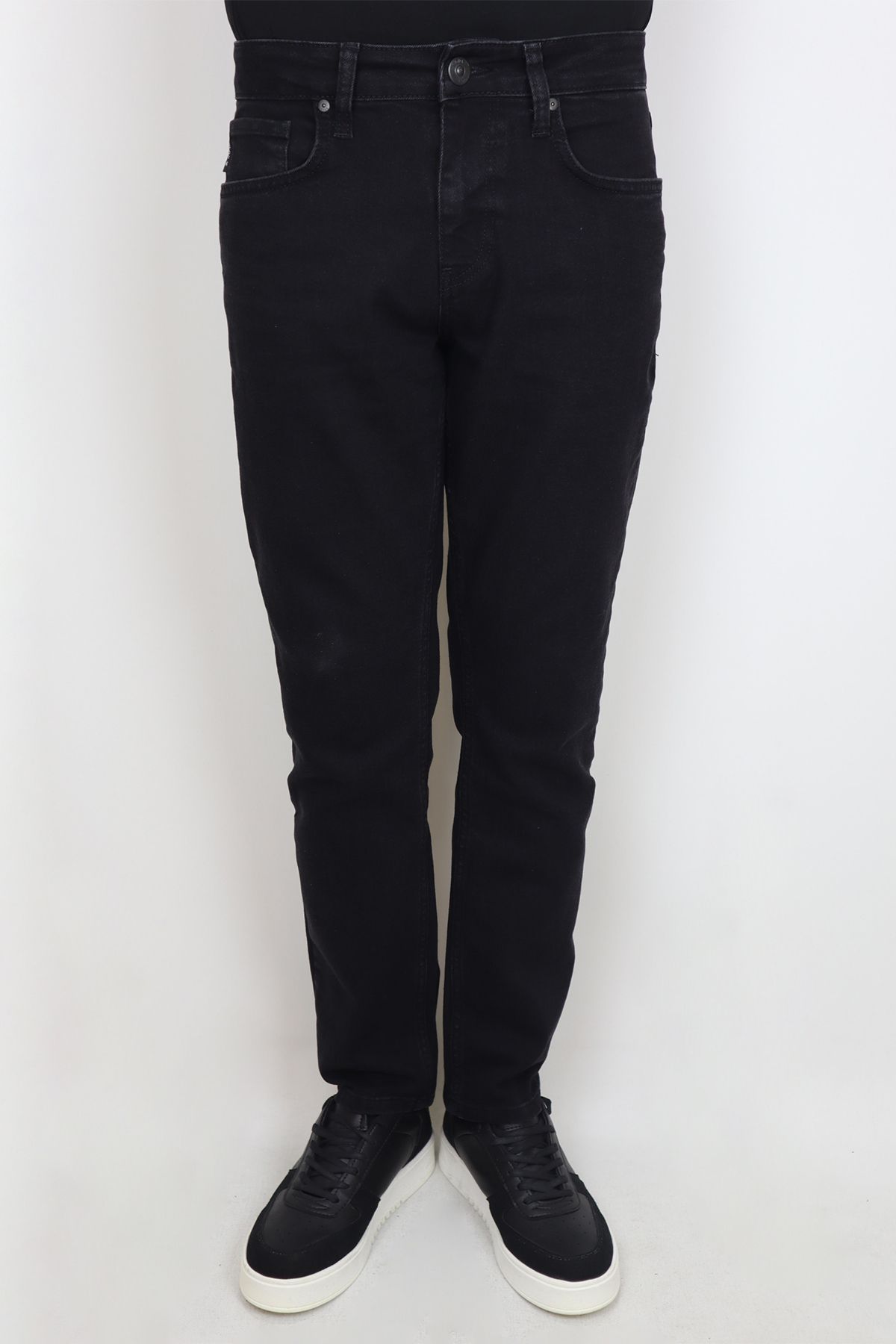 Rodi Jeans Fistan Store Erkek Siyah Yüksek Bel Rahat Kesim Boru Paça Jean Pantolon