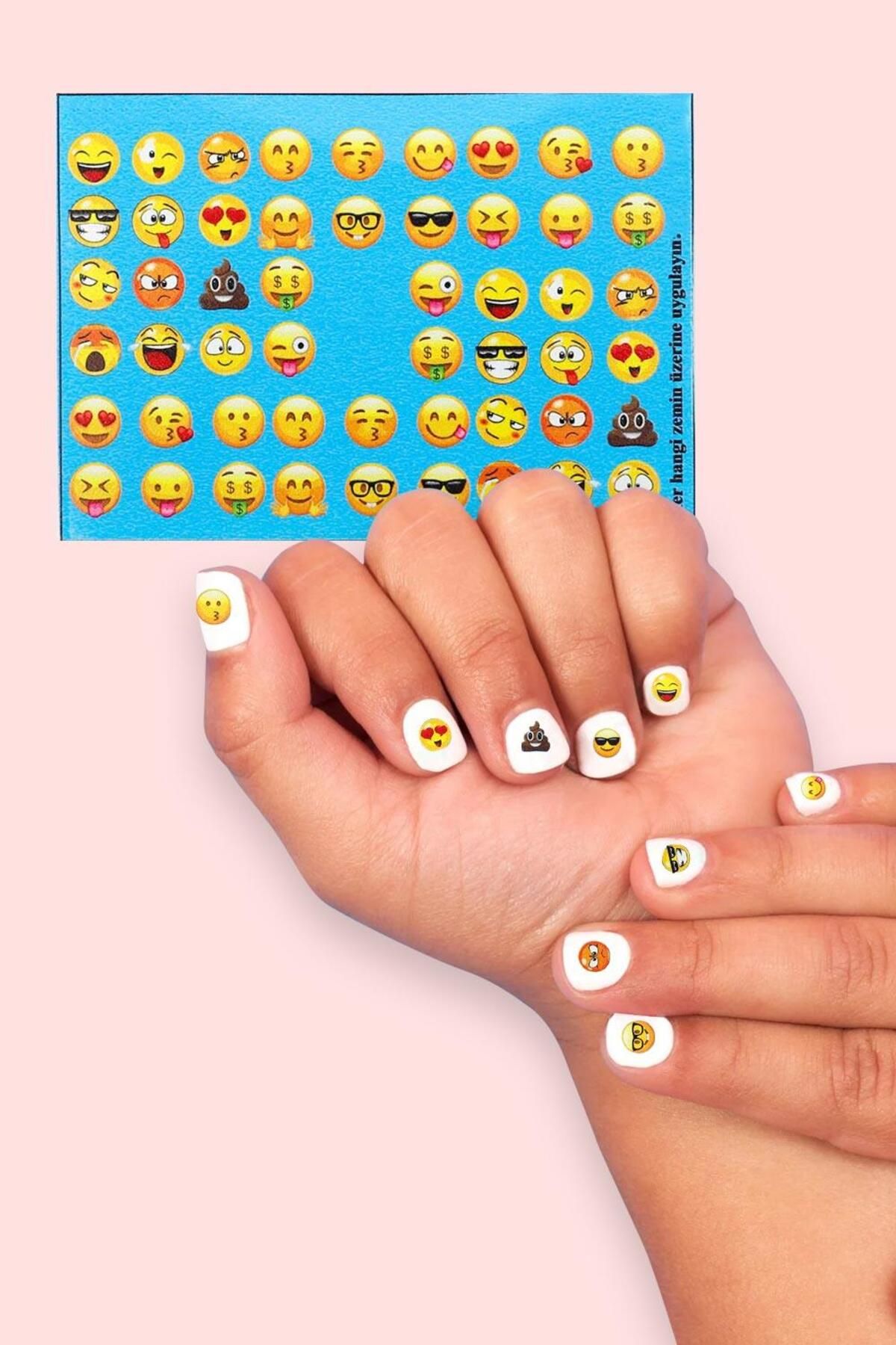 Le Mabelle Çok Renkli Emoji Kız Çocuk Tırnak Sticker