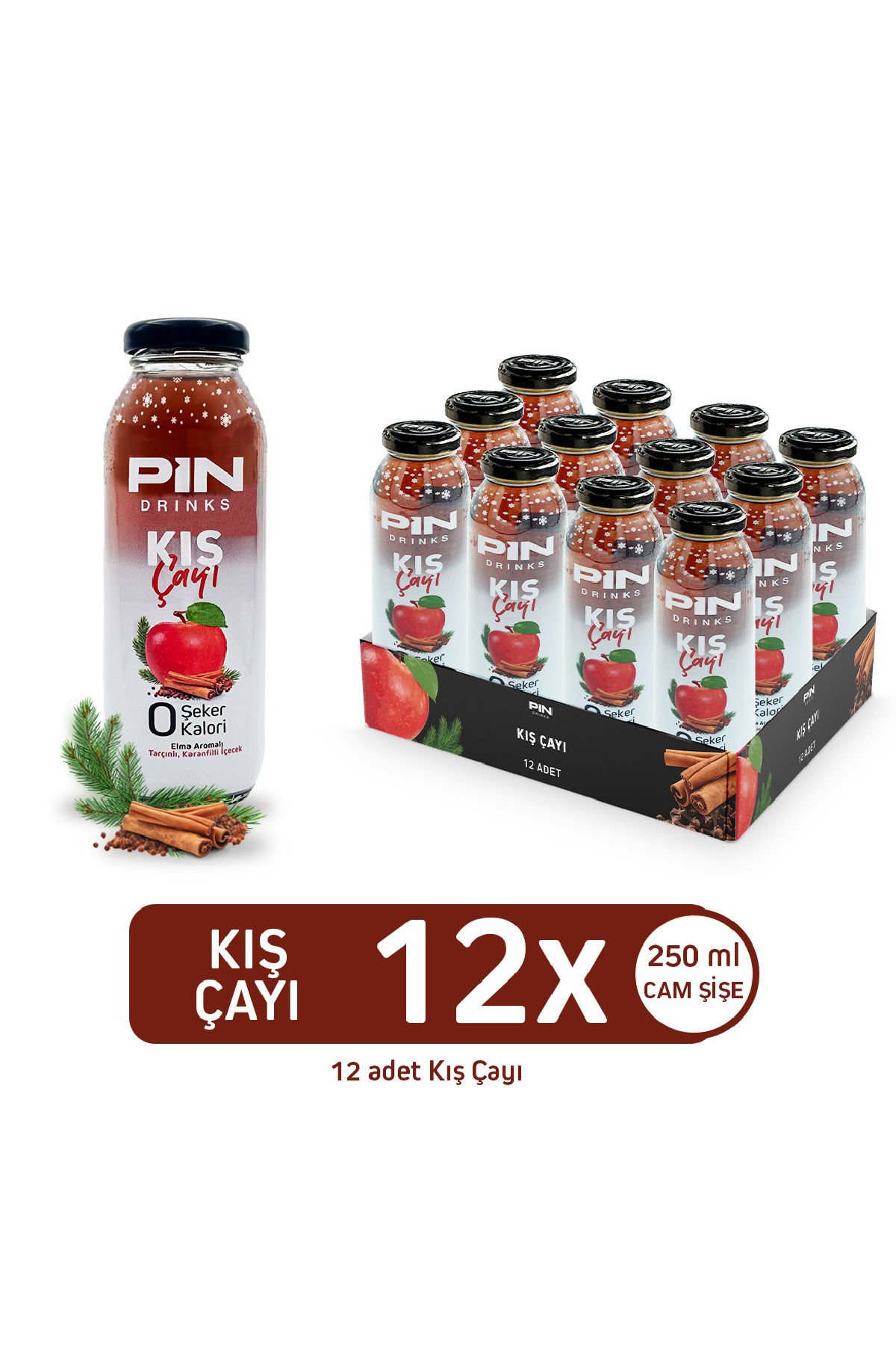 Pin Kış Çayı - Şekersiz & Kalorisiz 250 ml X 12 Adet