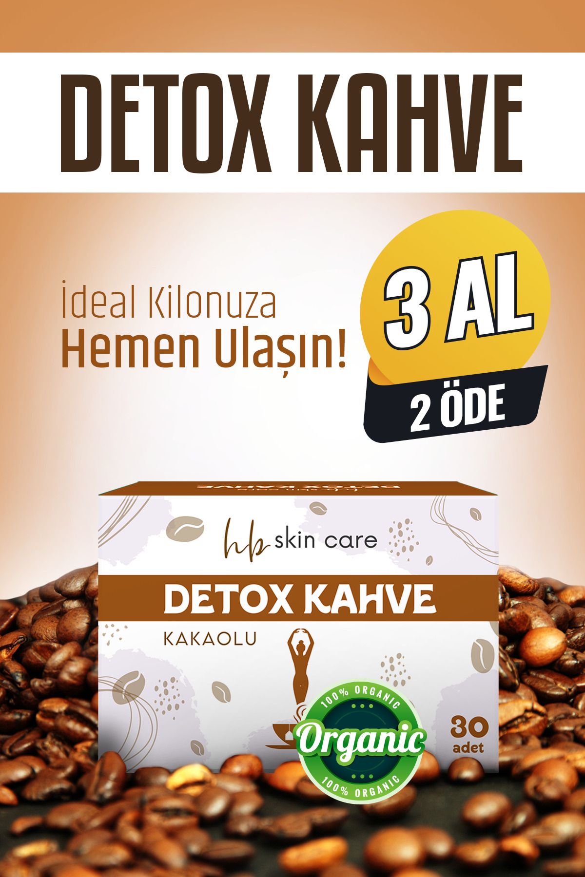 hb skin care Zayıflama Kilo Vermeye Yardımcı, Hindiba, Detox Diyet Form Kahve 30 Adet