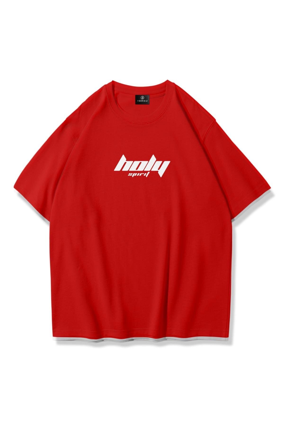 Trendiz Unisex Holy Spirit Tshirt Kırmızı
