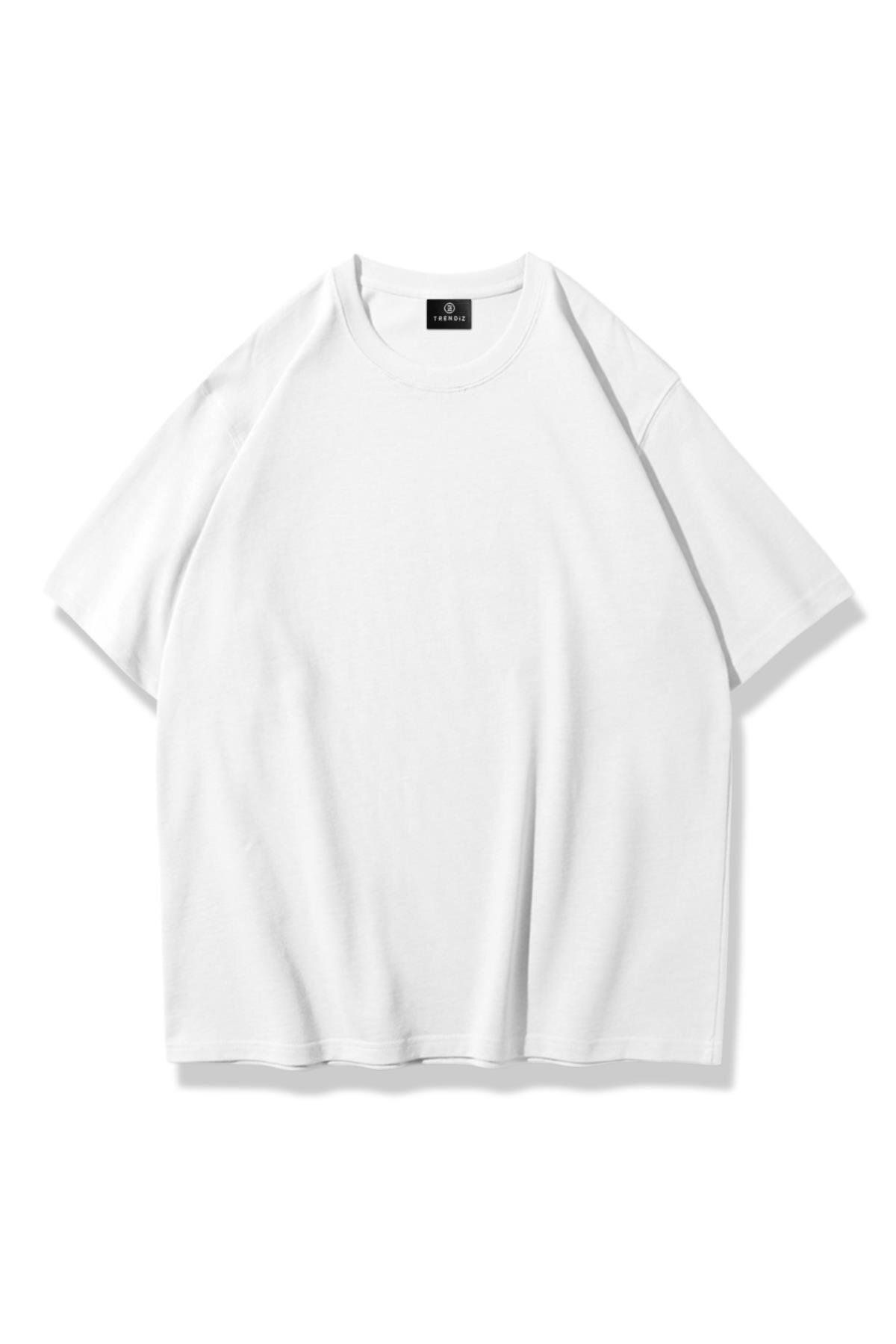 Trendiz Unisex Beyaz Basic Tshirt