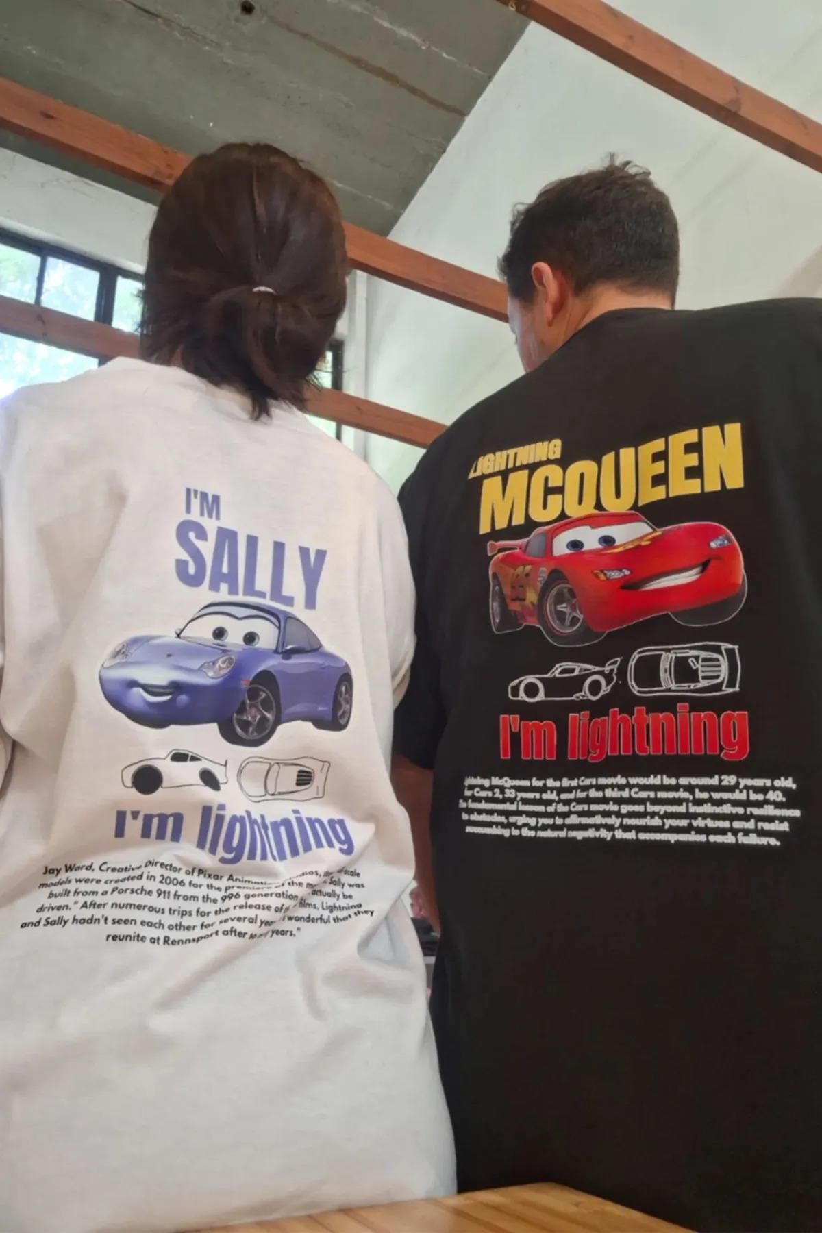 Trendiz Unisex I'm Sally Cars Tshirt Beyaz