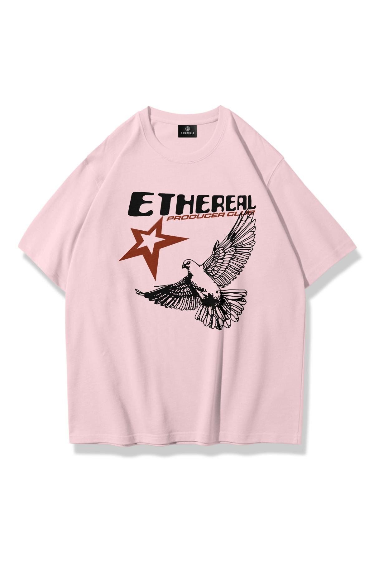 Trendiz Unisex Ethereal Tshirt Pembe