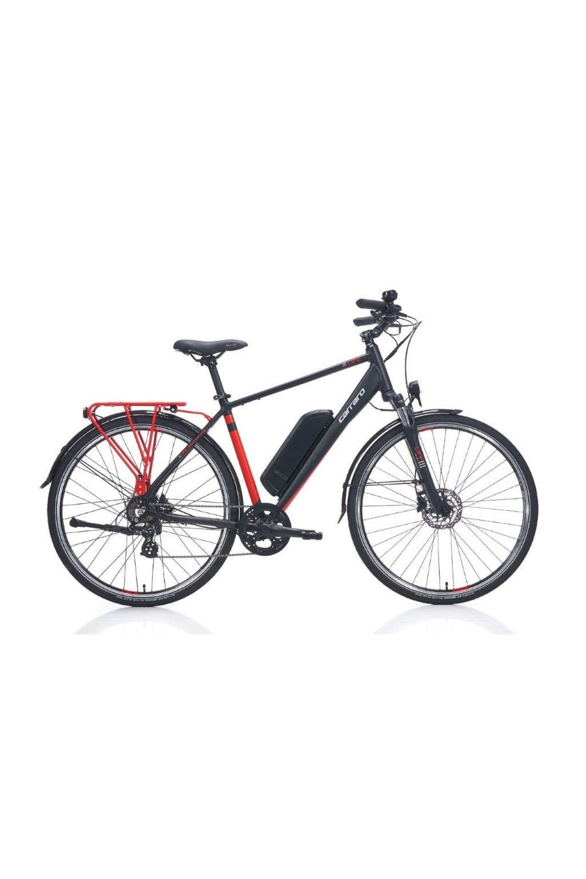 Carraro eLife 7-V HD 52 Cm Mat Siyah-Kırmızı-Gümüş Elektrikli Şehir Bisikleti
