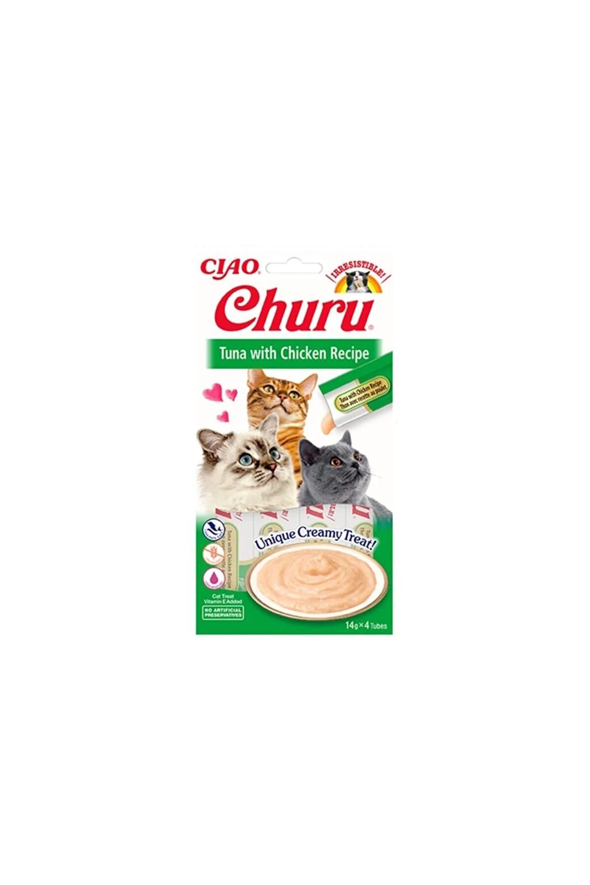Ciao Churu Cream Ton Balıklı Ve Tavuklu Kedi Ödül Kreması 4 X 14 gr