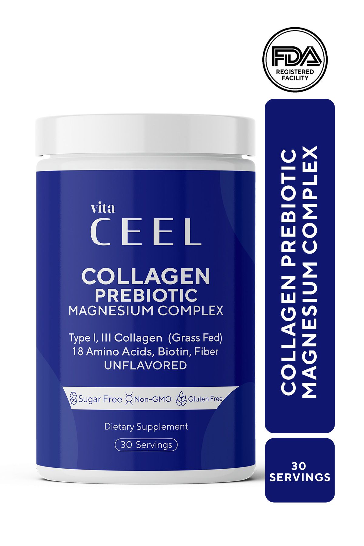 Vita Ceel Magnezyum Complex Ve Collagen Tip 1, 3 Içeren Bisglisinat, Malat, Sitrat, B6