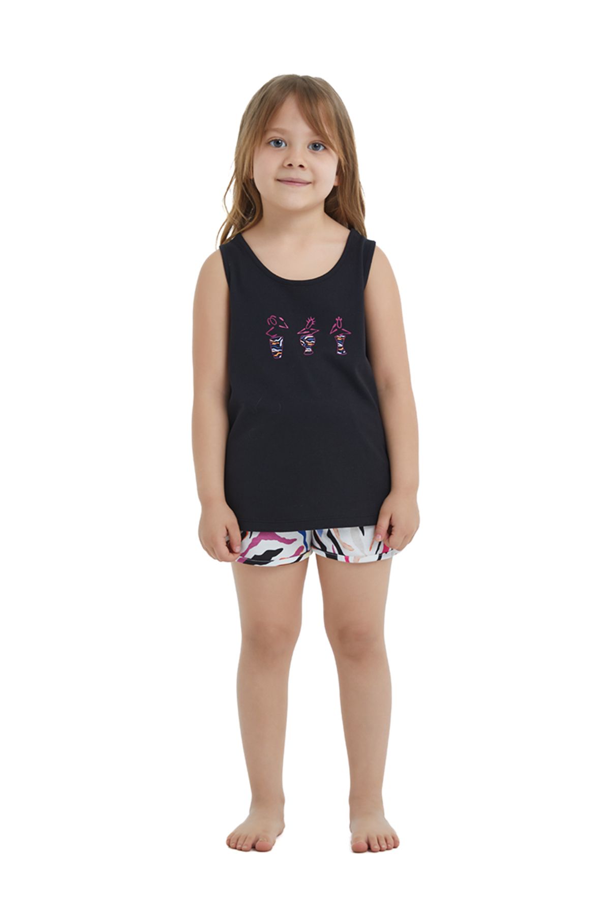 Blackspade Kız Çocuk Pijama Takımı 60444 - Siyah