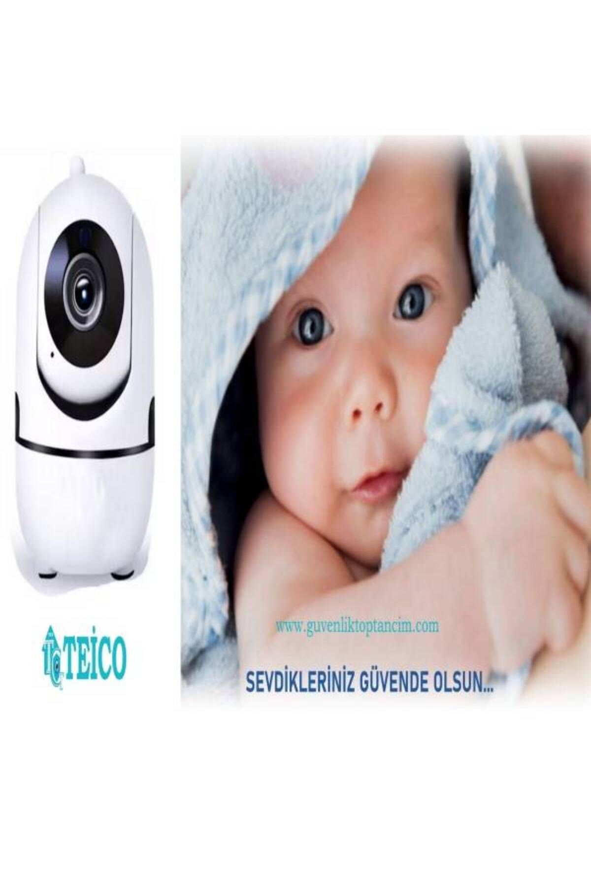 EDWOL 2 MP 360 Derece Kablosuz Bebek Kamerası Wifi Sesli Tek Anten Teico-4202