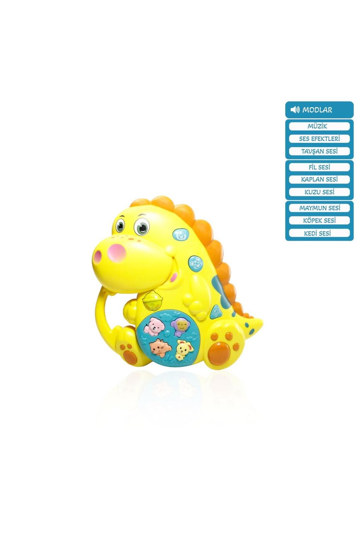 Peda Toy Işıklı ve Müzikli Dinozor Tasarımlı Bebek Piyanosu Turuncu